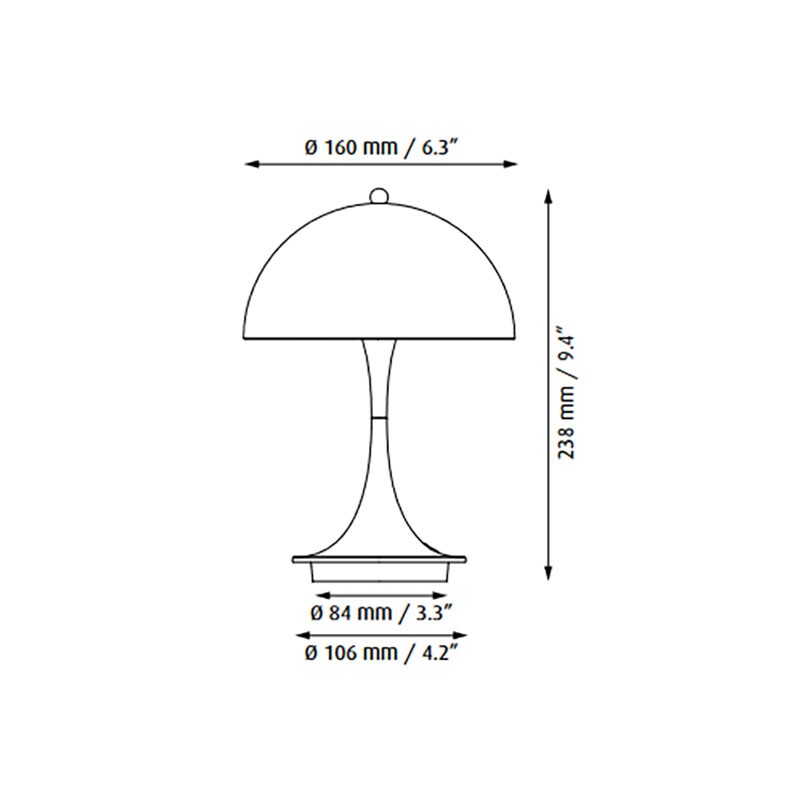 150 Year Anniversary Edition Panthella 160 Portable LED Table Lamp With Battery