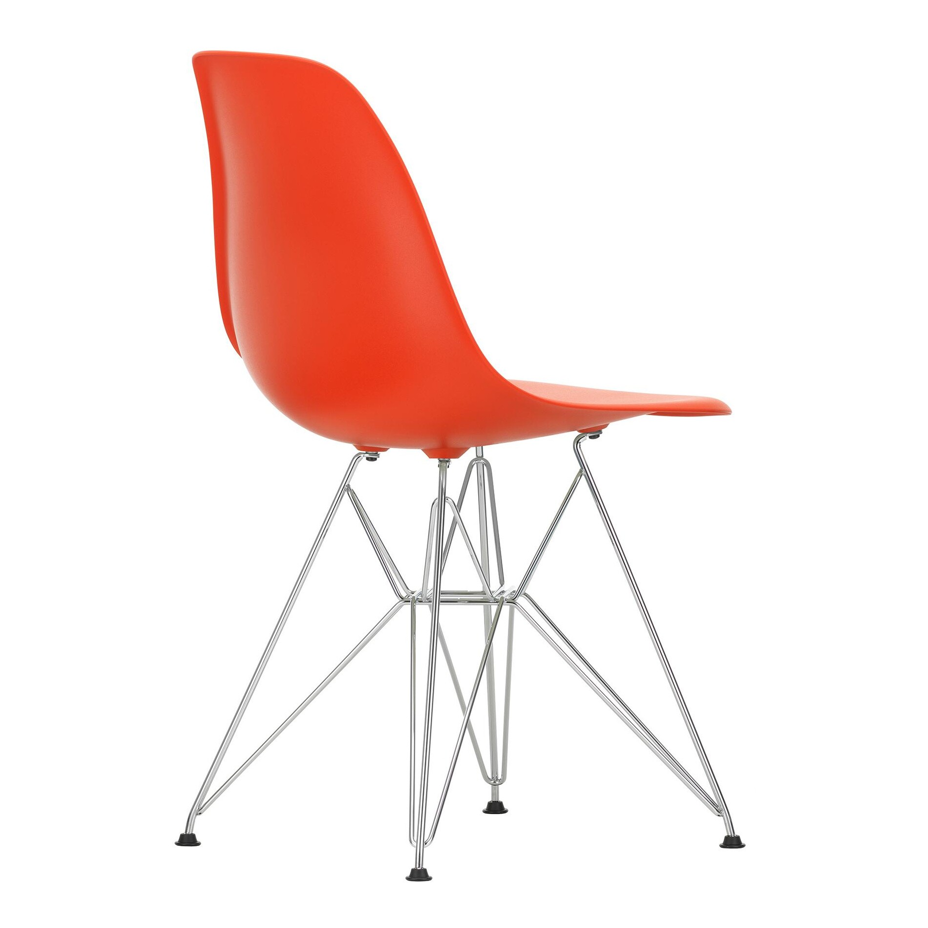Eames Plastic Side Chair DSR RE Chromed Base