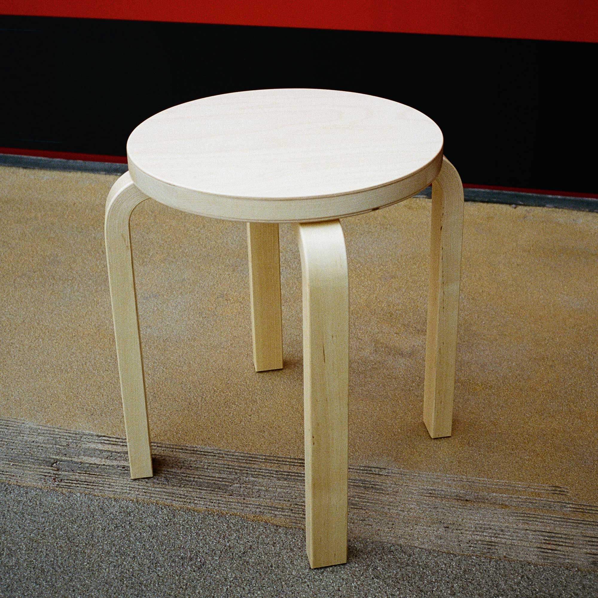 E60 Stool Clear Lacquered Base