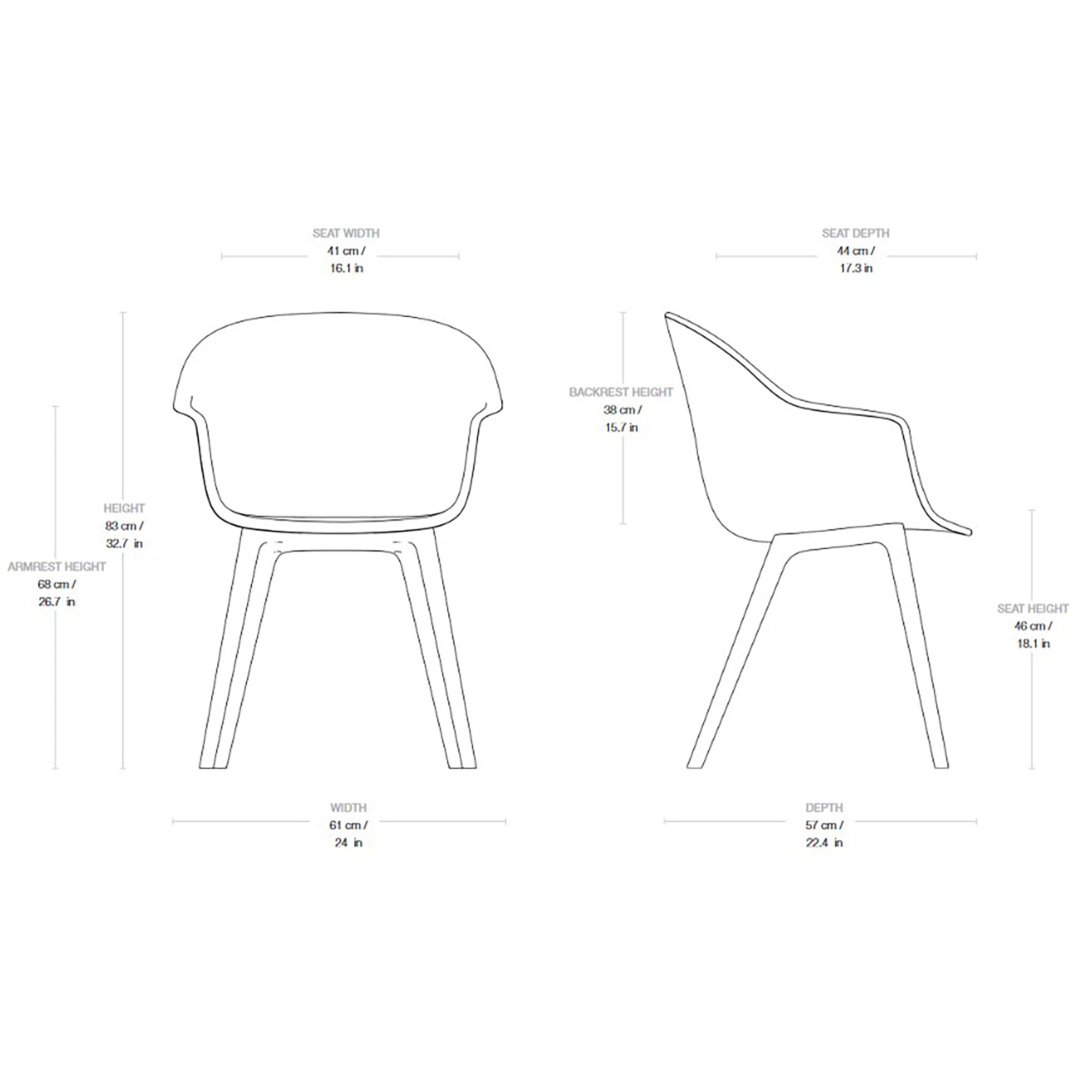 Bat Dining Chair Fully Upholstered Base Plastic