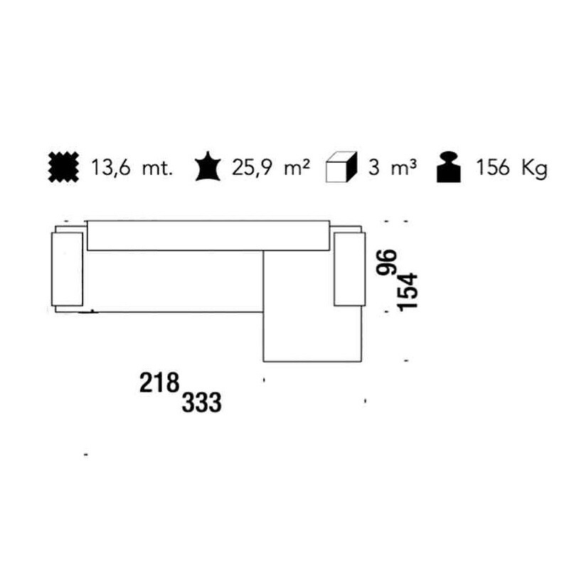 Lowland Lounge Sofa 333x73x154cm