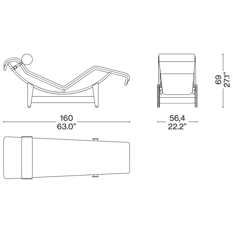 LC4 Chaise longue à reglage continu
