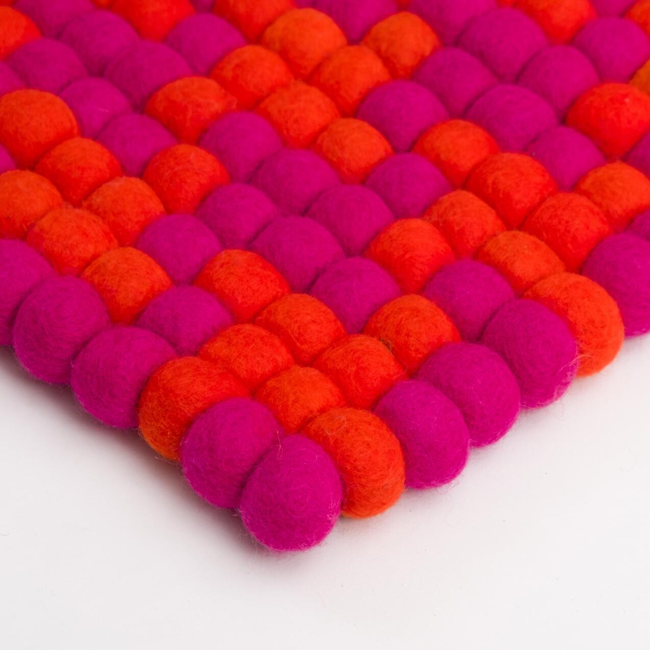 Kerala Felt Ball Rug rectangular