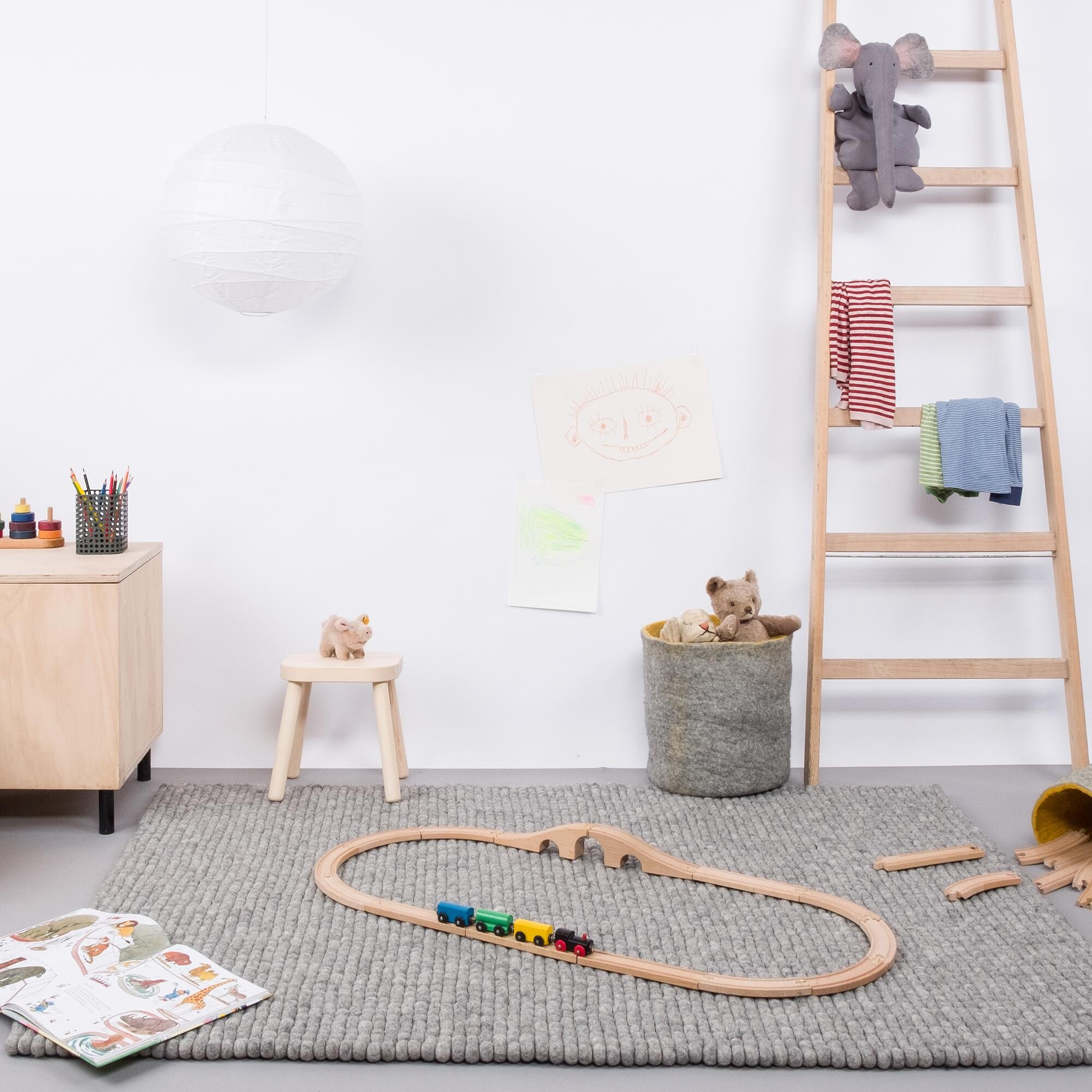 Carl Felt Ball Rug rectangular