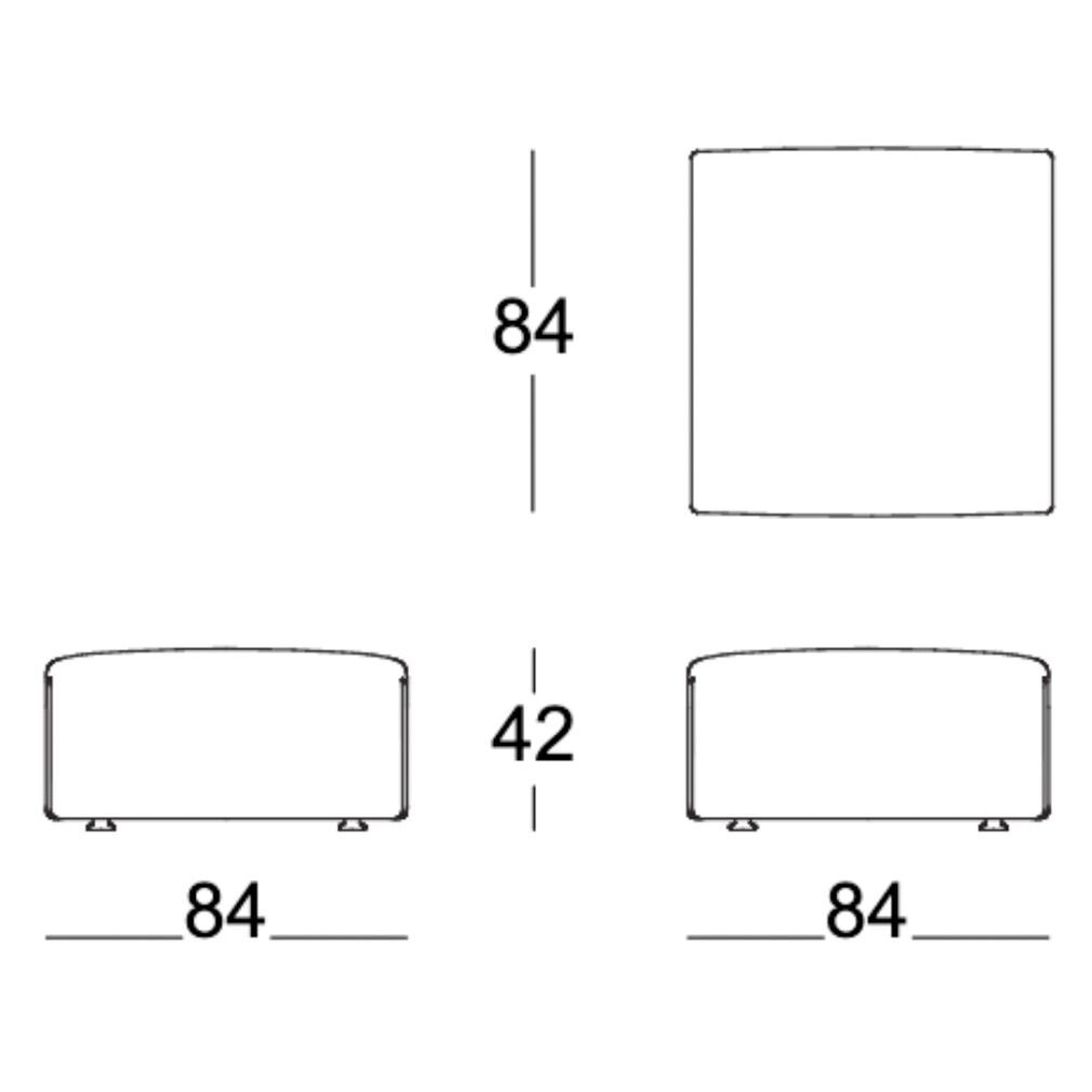 Costume Ottoman 84x84x42cm