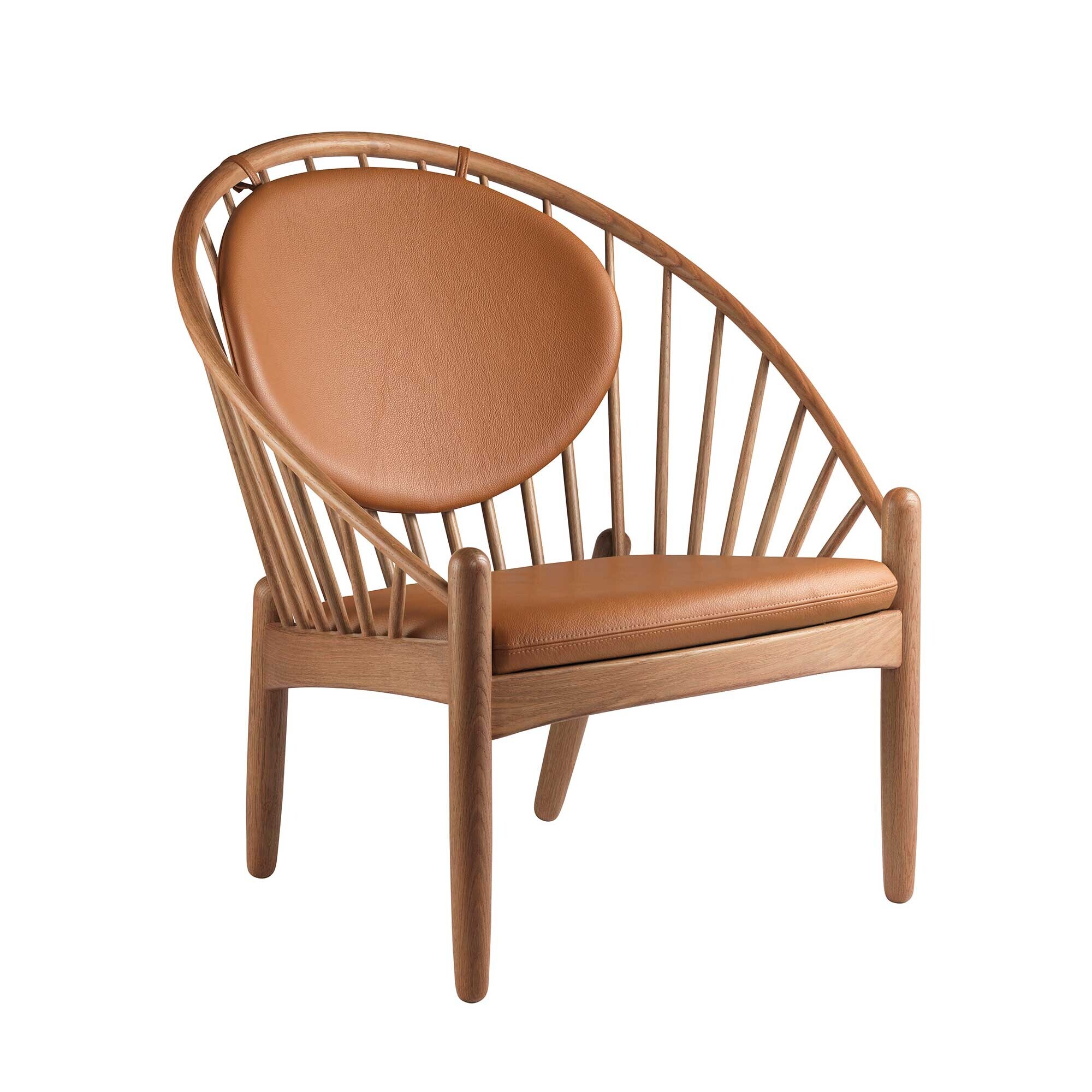 J166 Jørna Armchair Leather Smoked Oak Base