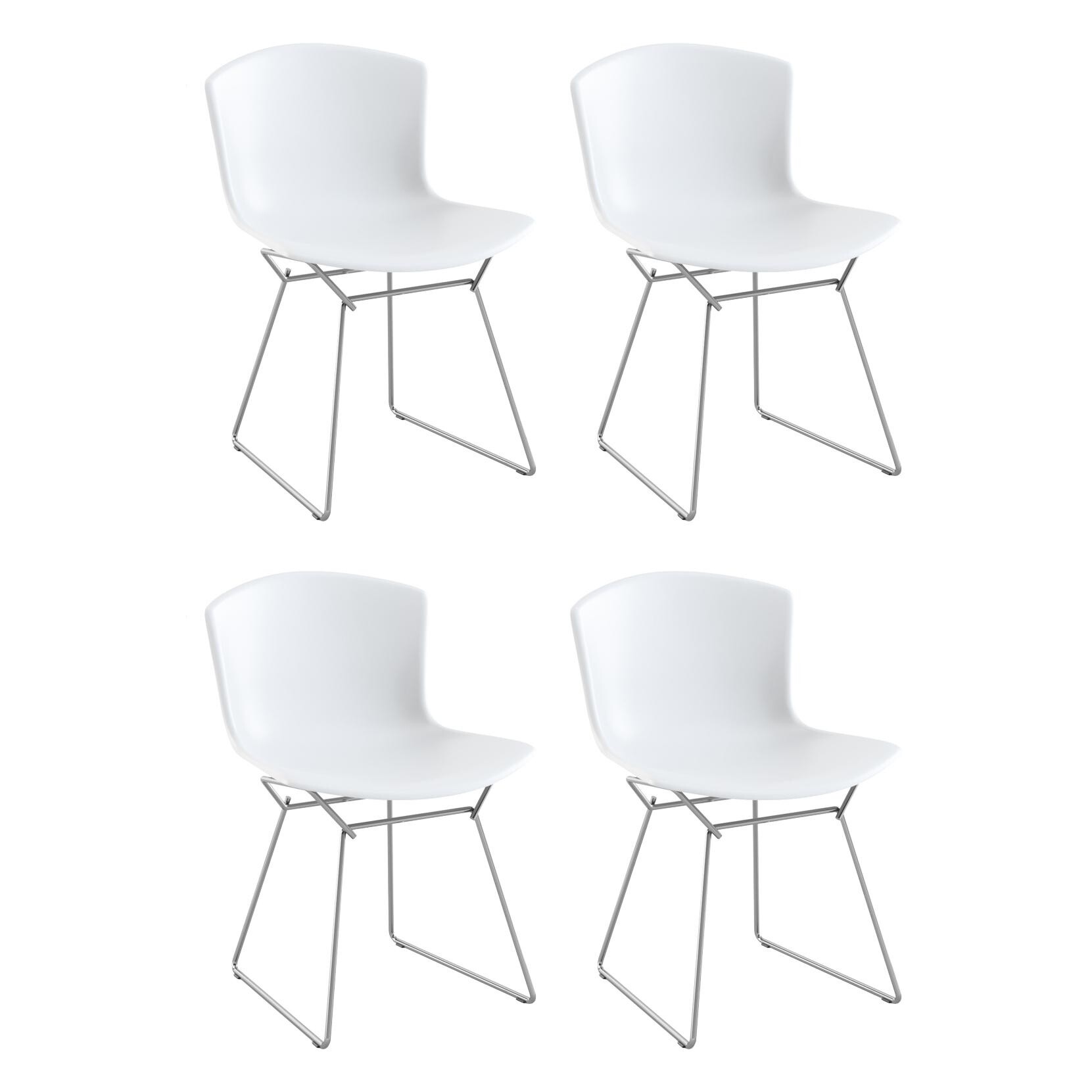 Bertoia Plastic Side Chair Frame Chromed Set of 4