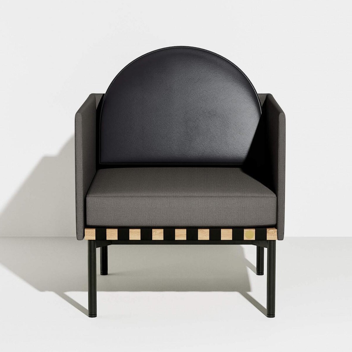 Grid Armchair With 2 Armrests Frame Oak