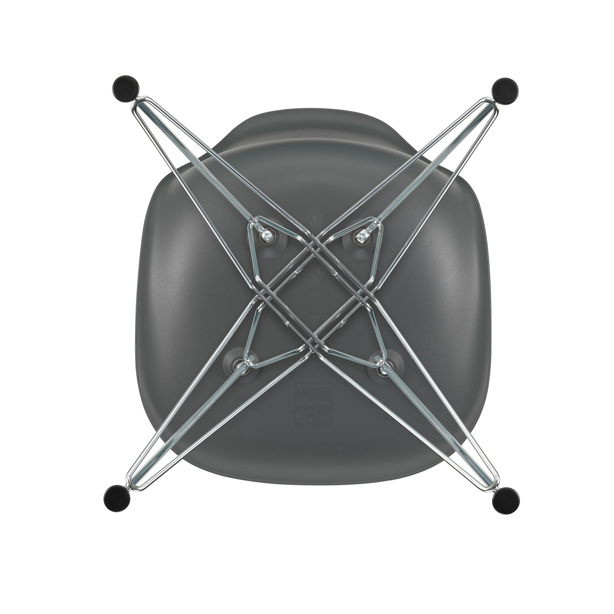 Eames Plastic Side Chair DSR RE Chromed Base