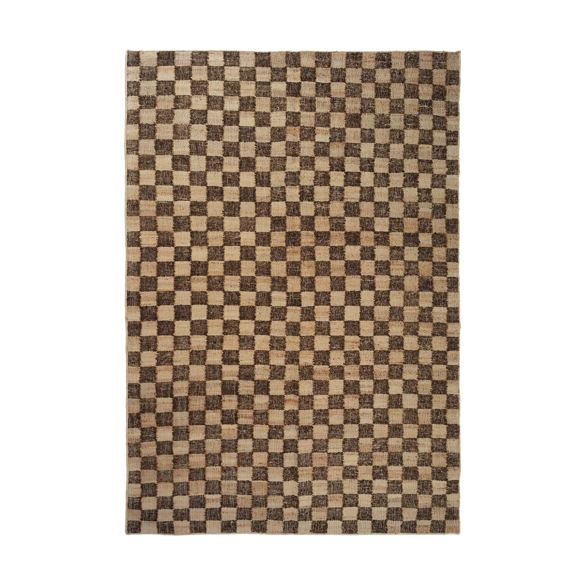 Check Wool Jute Rug 200x300cm