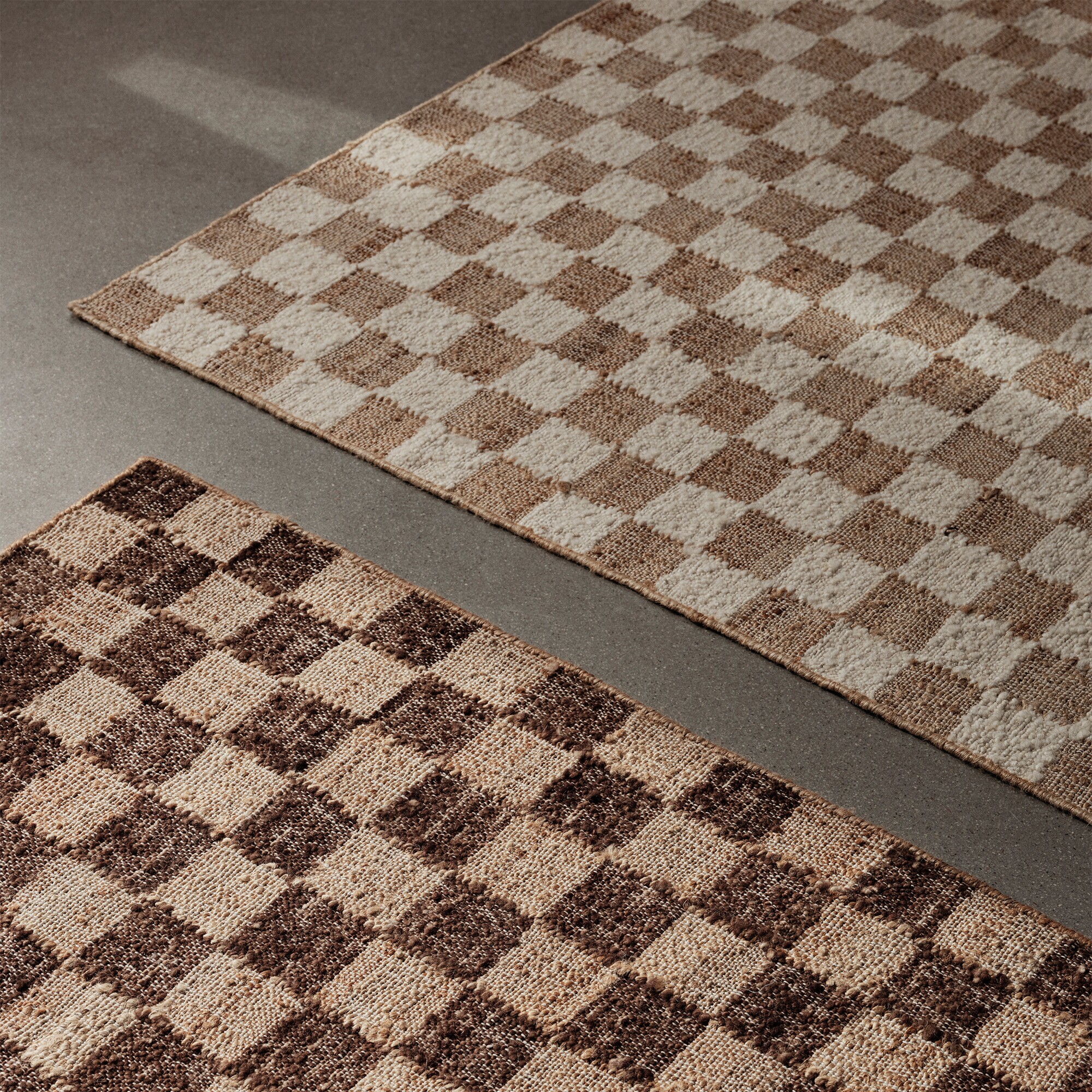 Check Wool Jute Rug 140x200cm