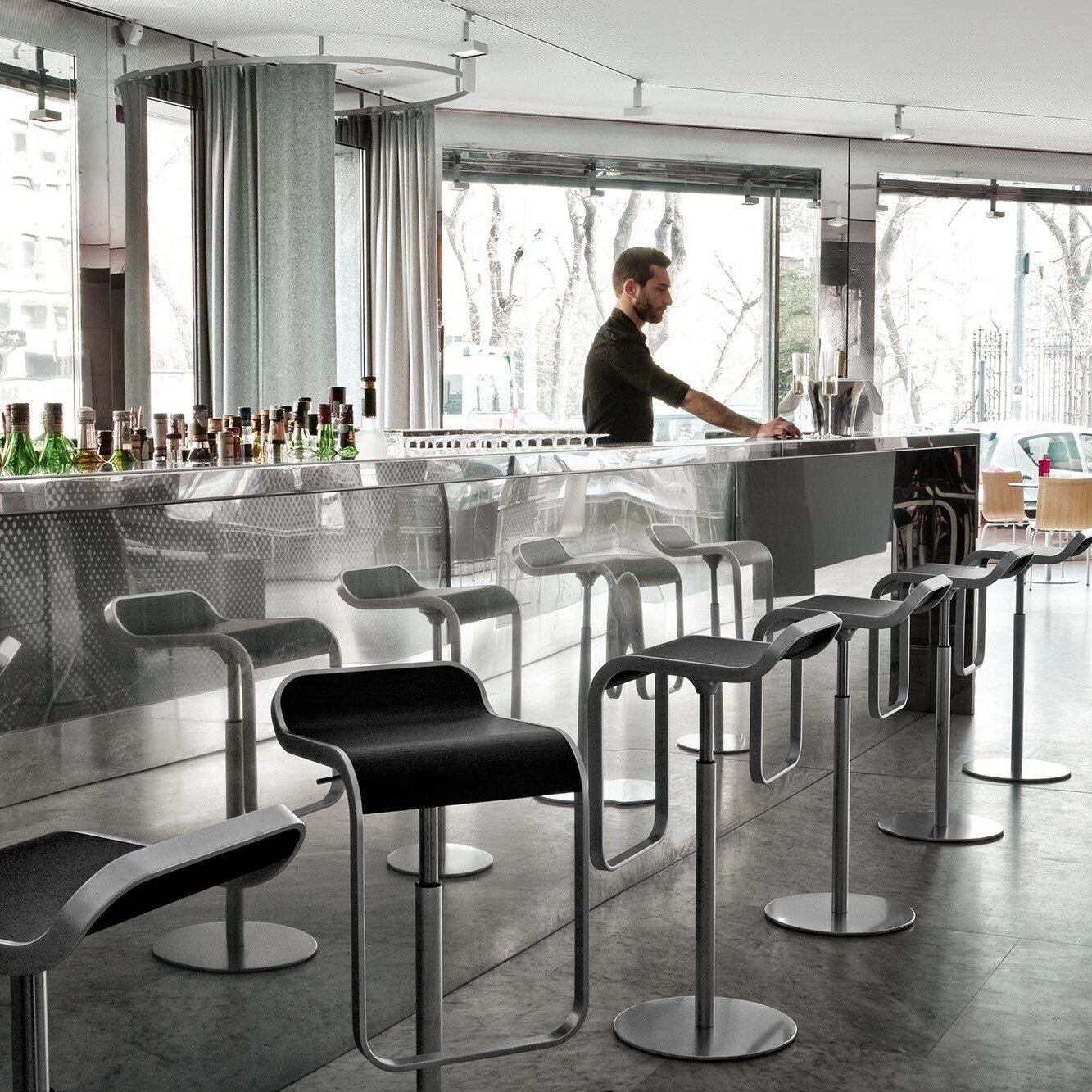 LEM S80 Bar Stool Seat Leather 66-79cm