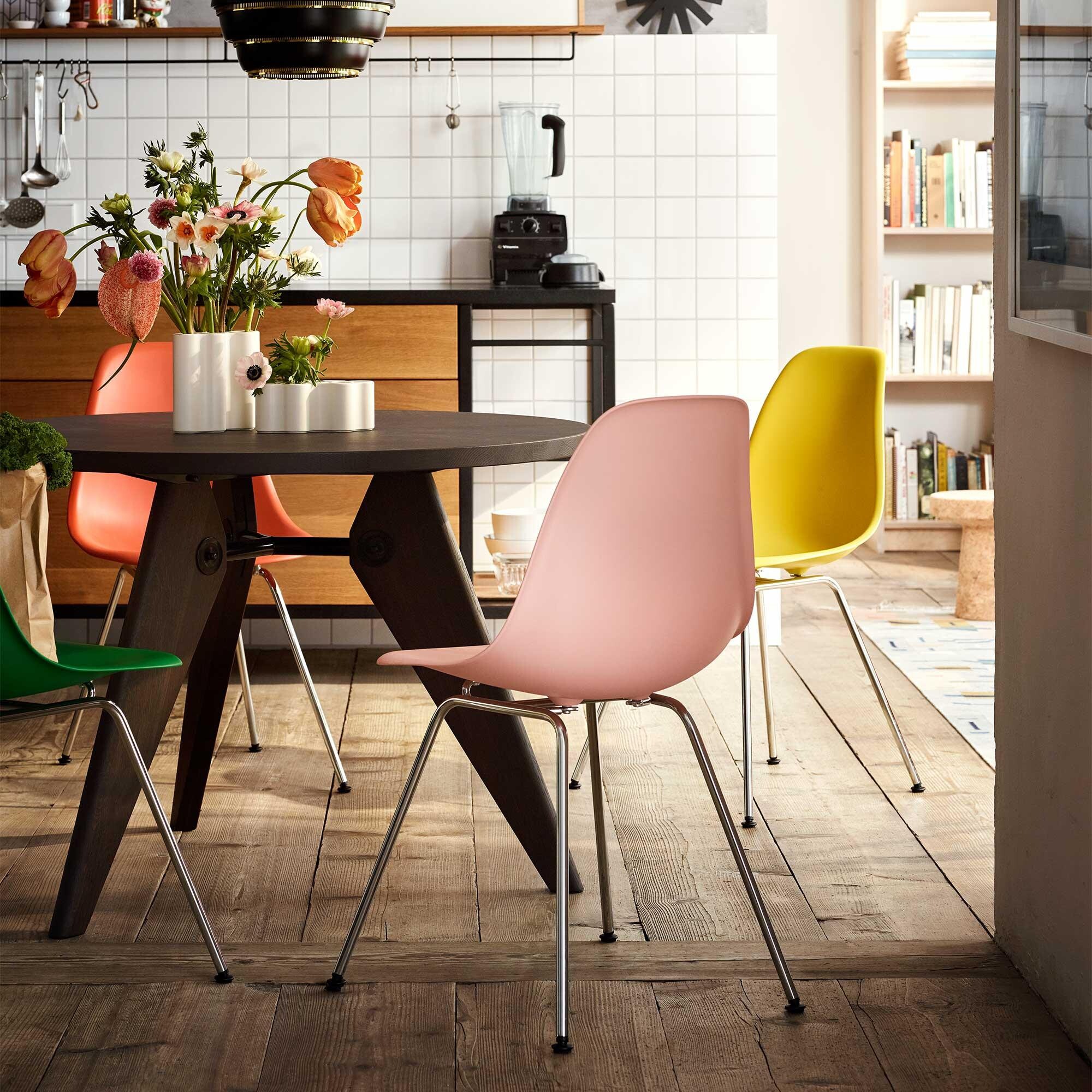 Eames Plastic Side Chair DSX Chromed Base