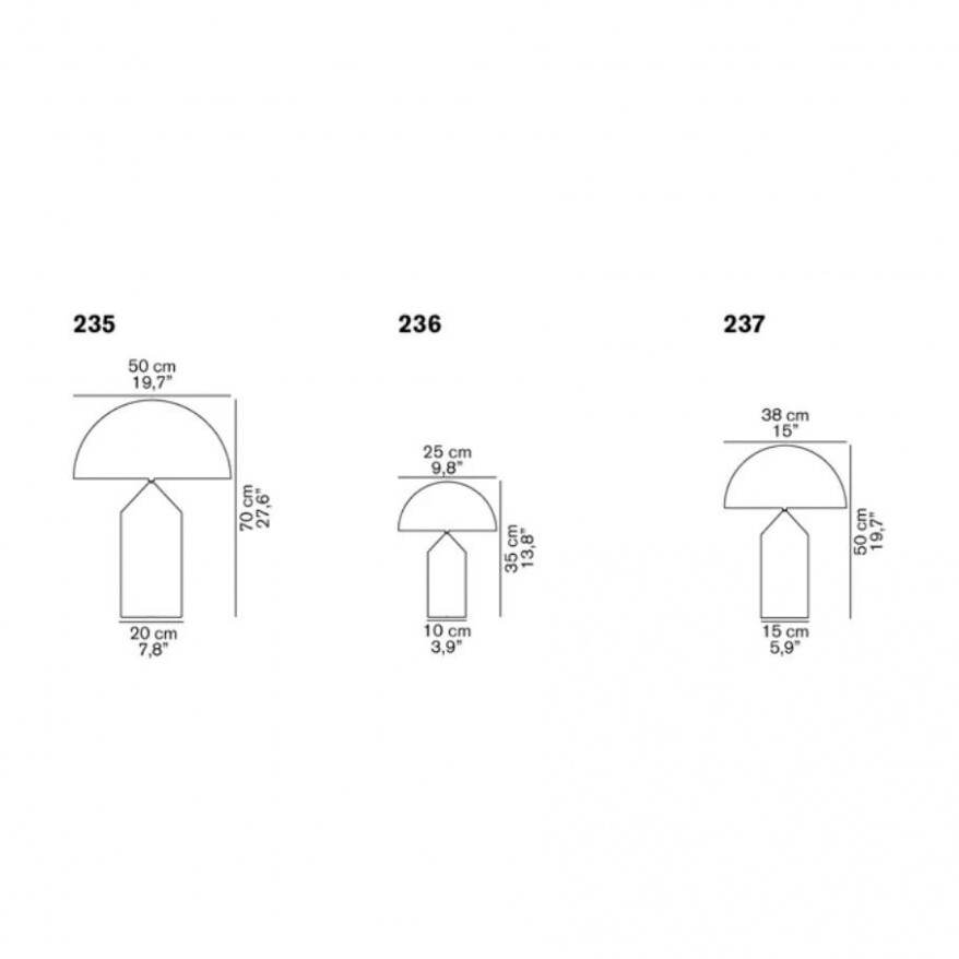 Atollo Table Lamp Glass White