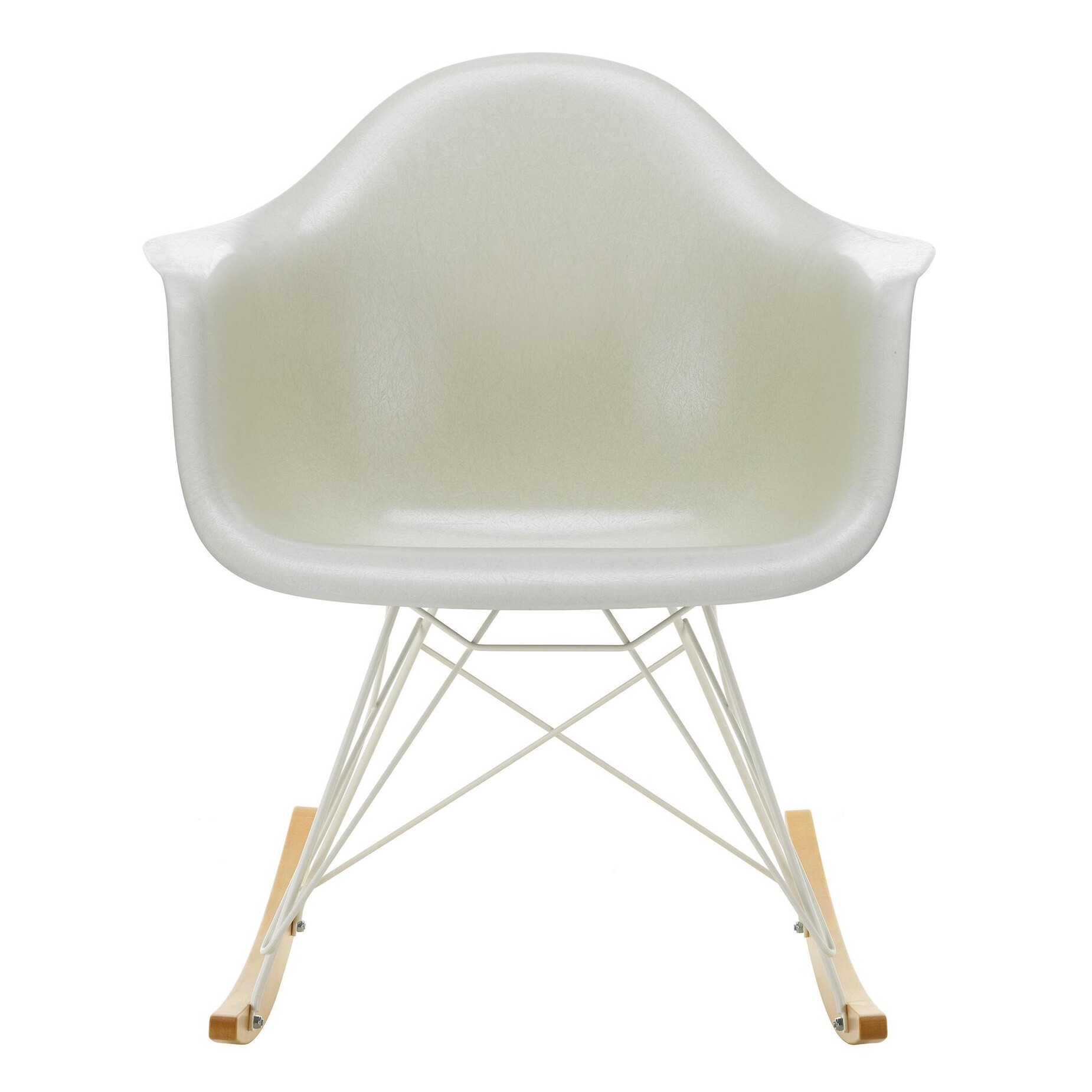 Eames Fiberglass Armchair RAR Rocking Chair White Base