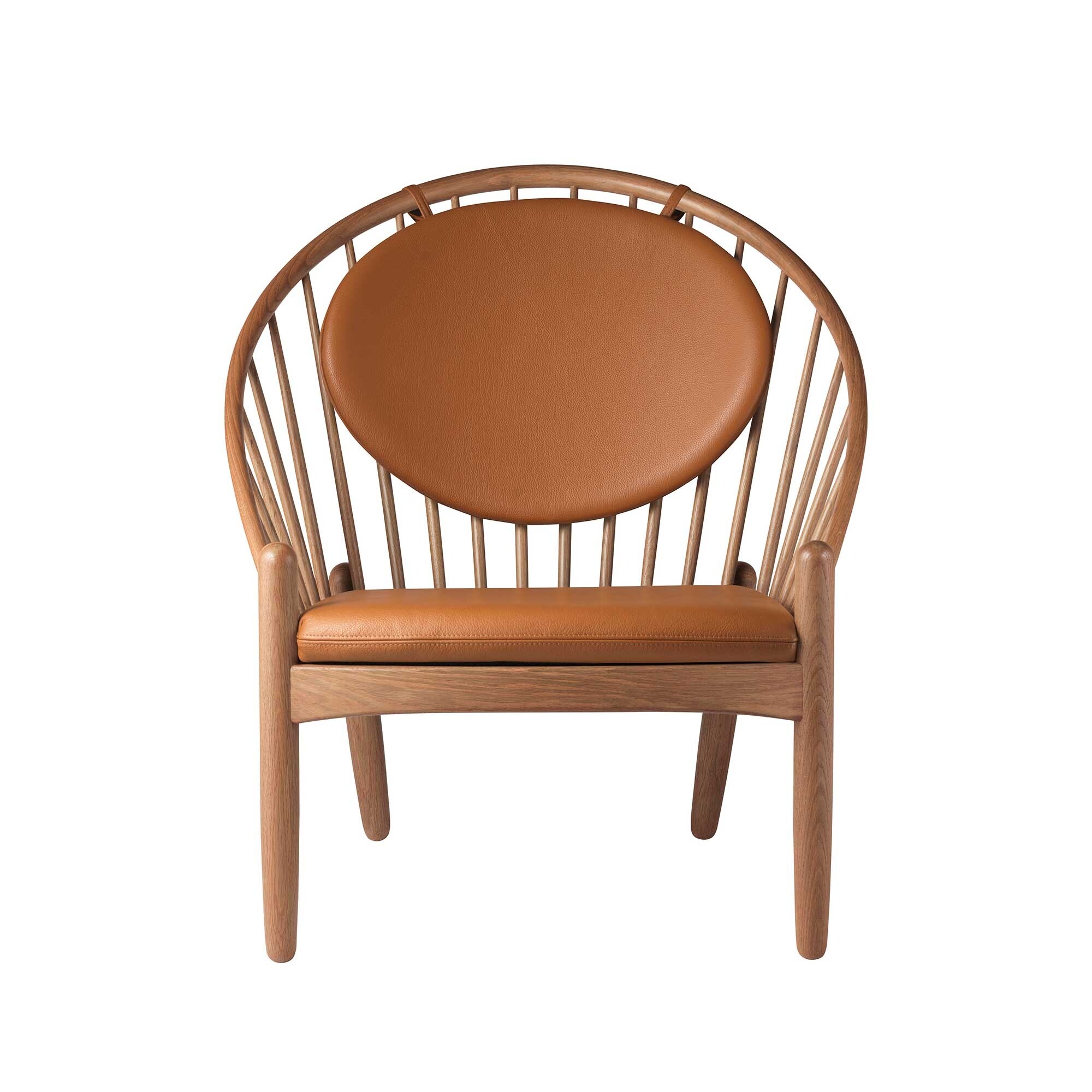 J166 Jørna Armchair Leather Smoked Oak Base