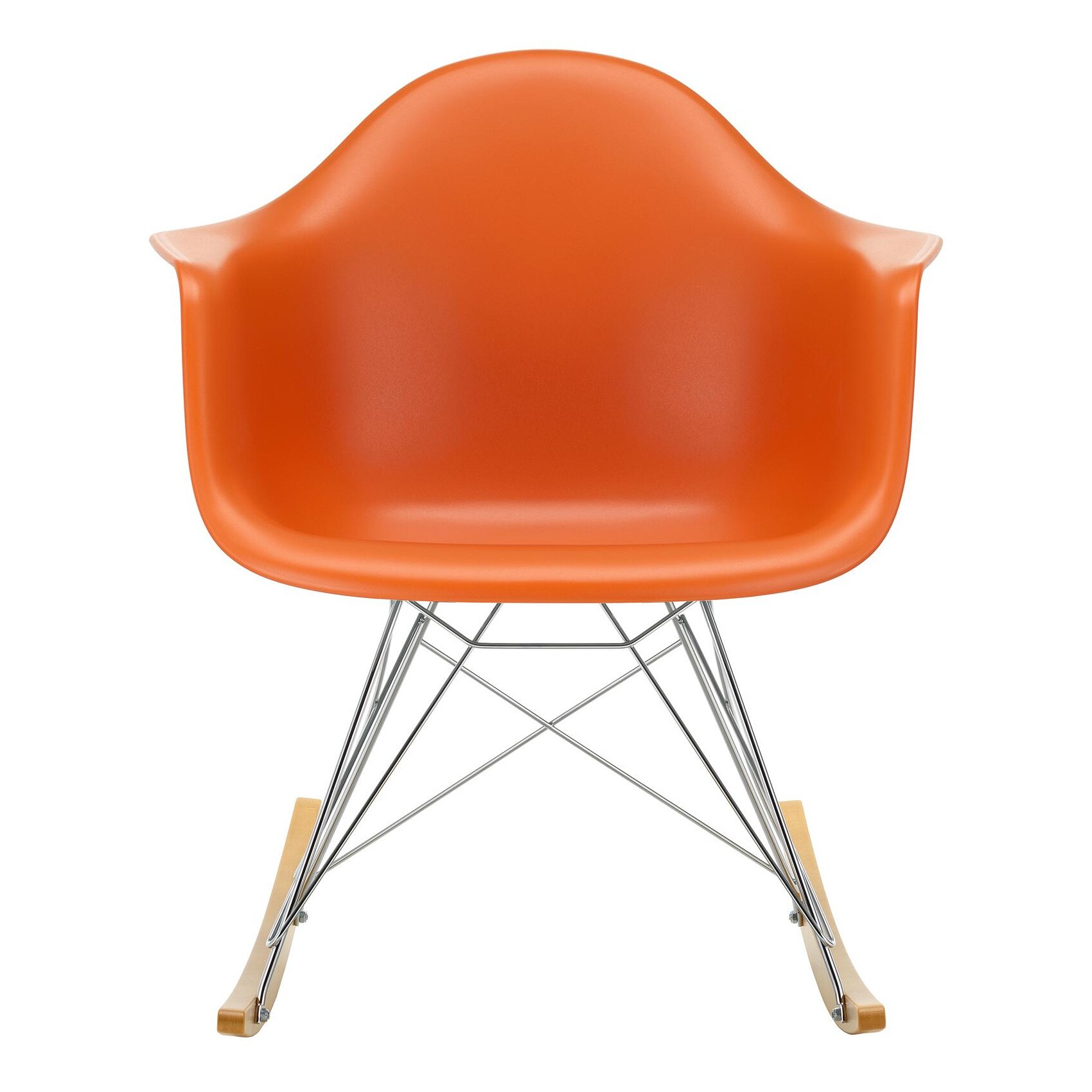 Eames Plastic Armchair RAR RE Rocking Chair Chromed
