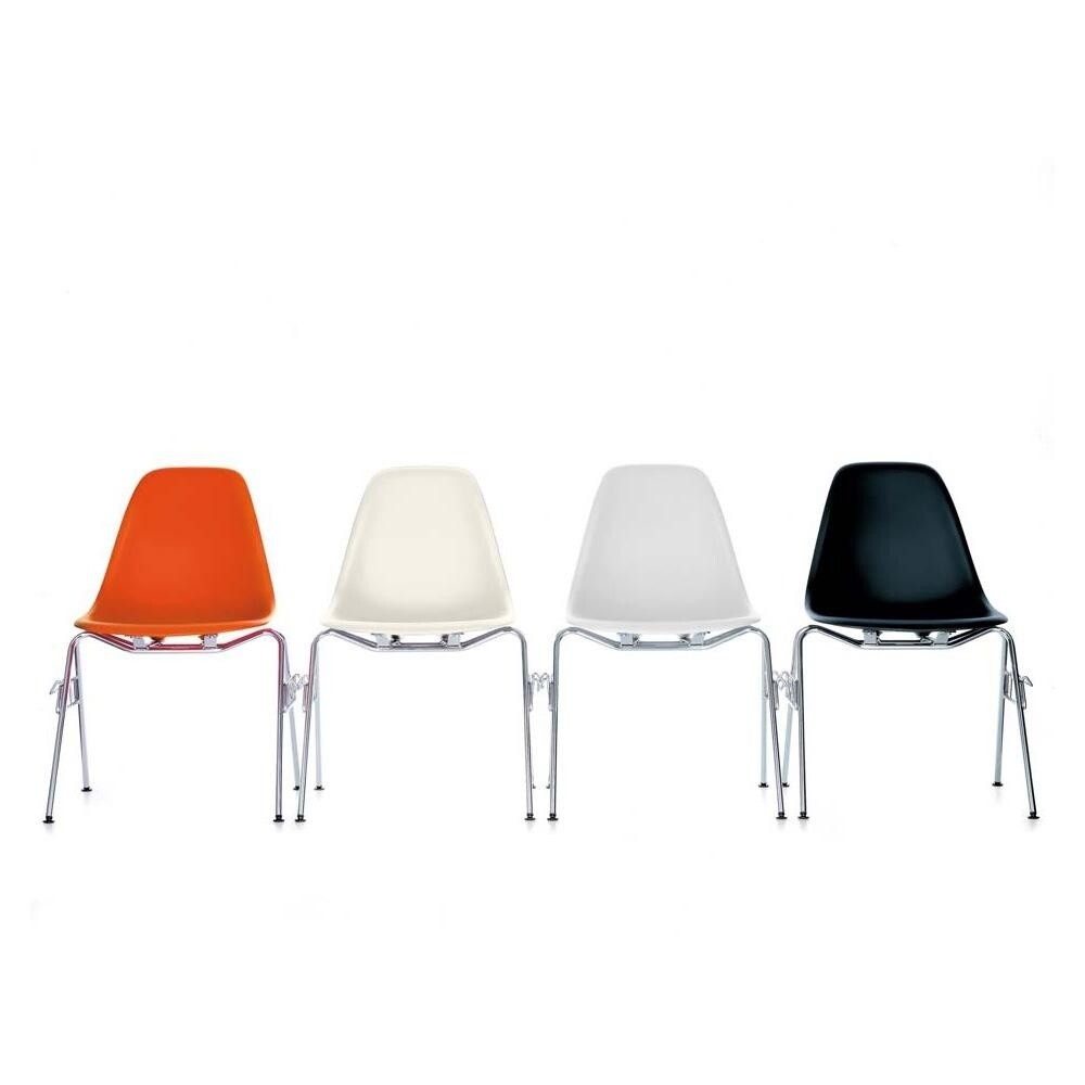 Eames Plastic Side Chair DSS RE Chromed Base
