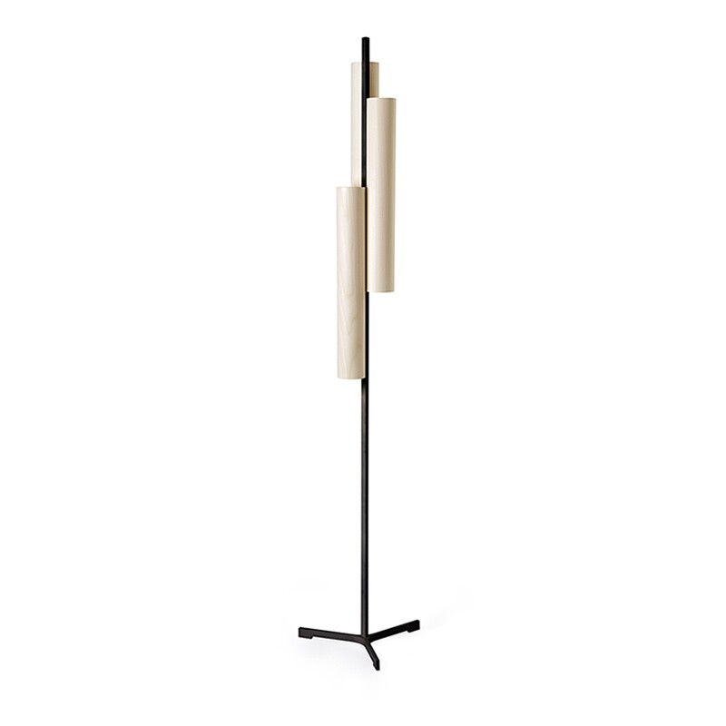 Black Note Triplet LED Floor Lamp Black Base