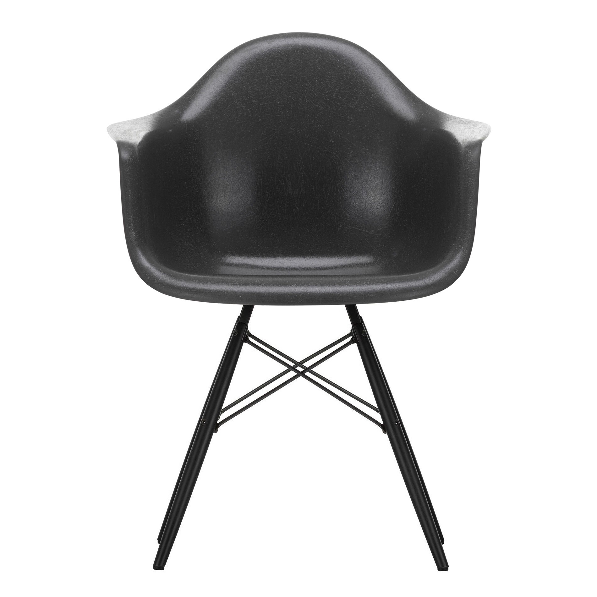 Eames Fiberglass Armchair DAW Black Maple Base