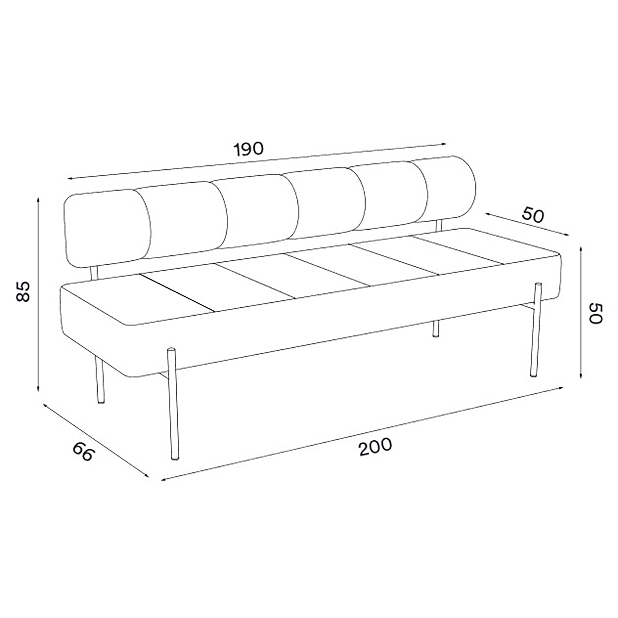 Daybed Dining Sofa Frame Black