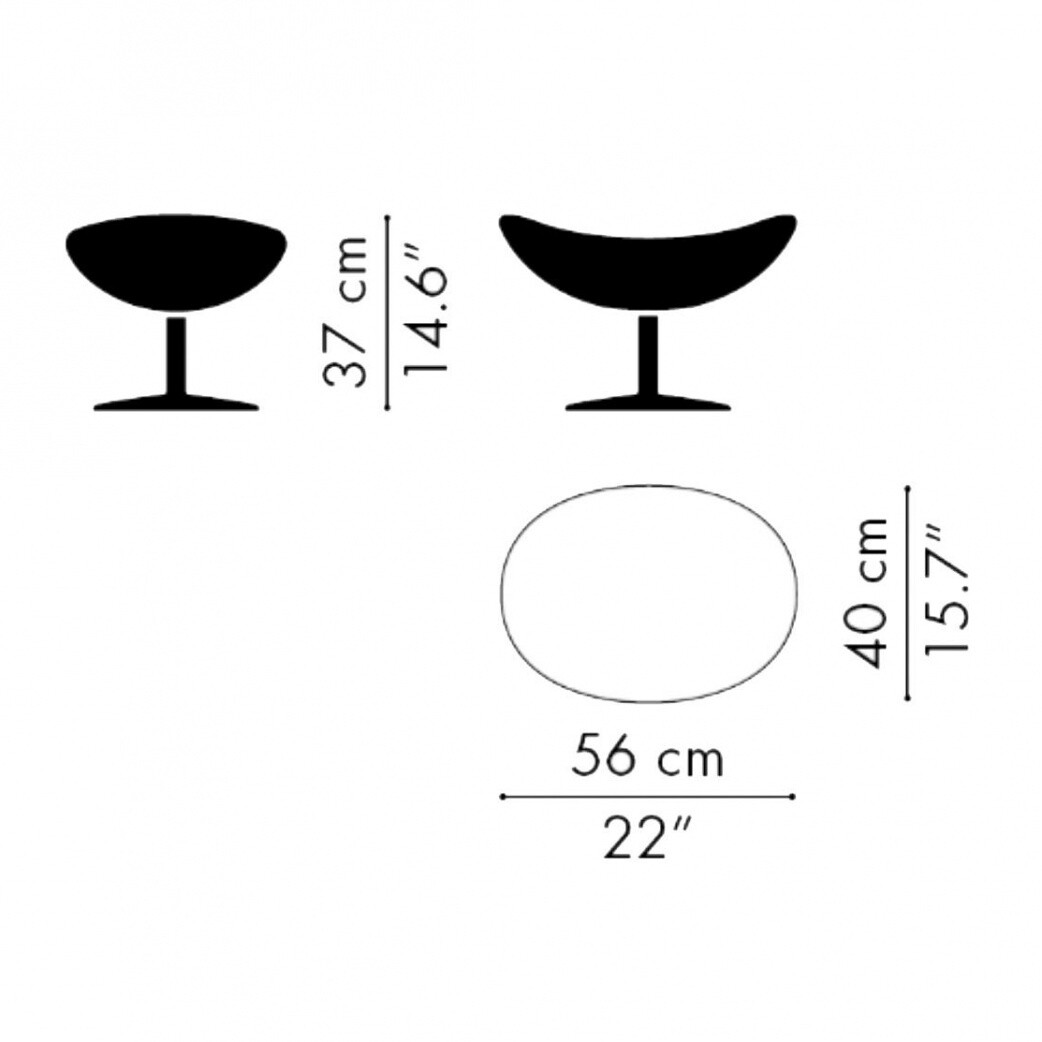 Egg™ Footrest Fabric Warm Graphite Base