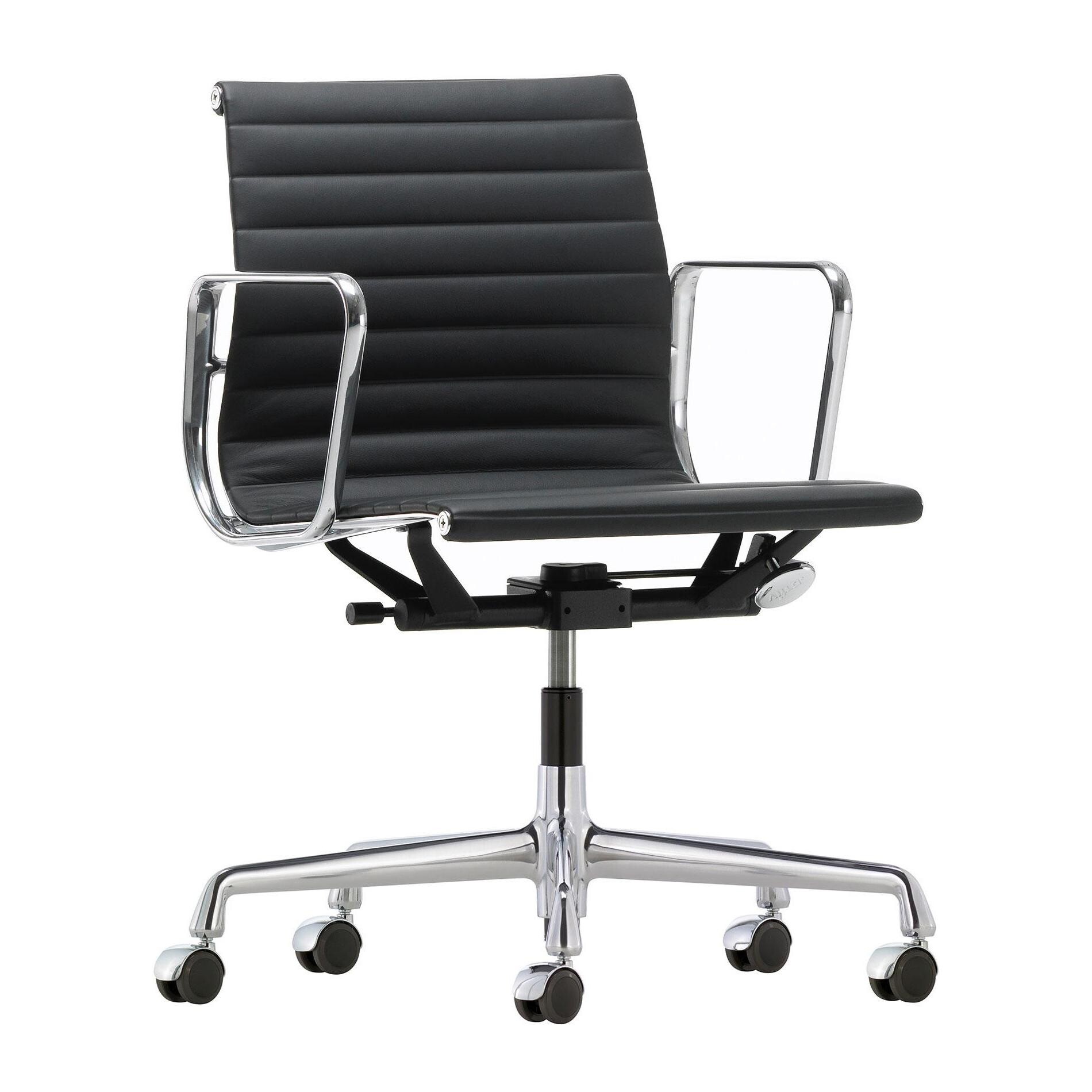 EA 117 Alu Chair Leather Chromed Base