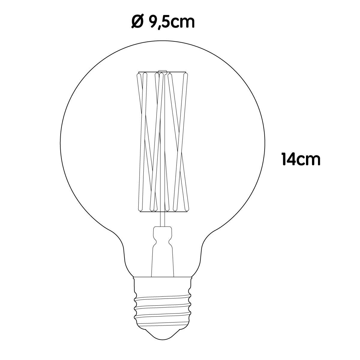 Elva LED E27 GLOBE FILAMENT KLAR 360° 6W => 41W