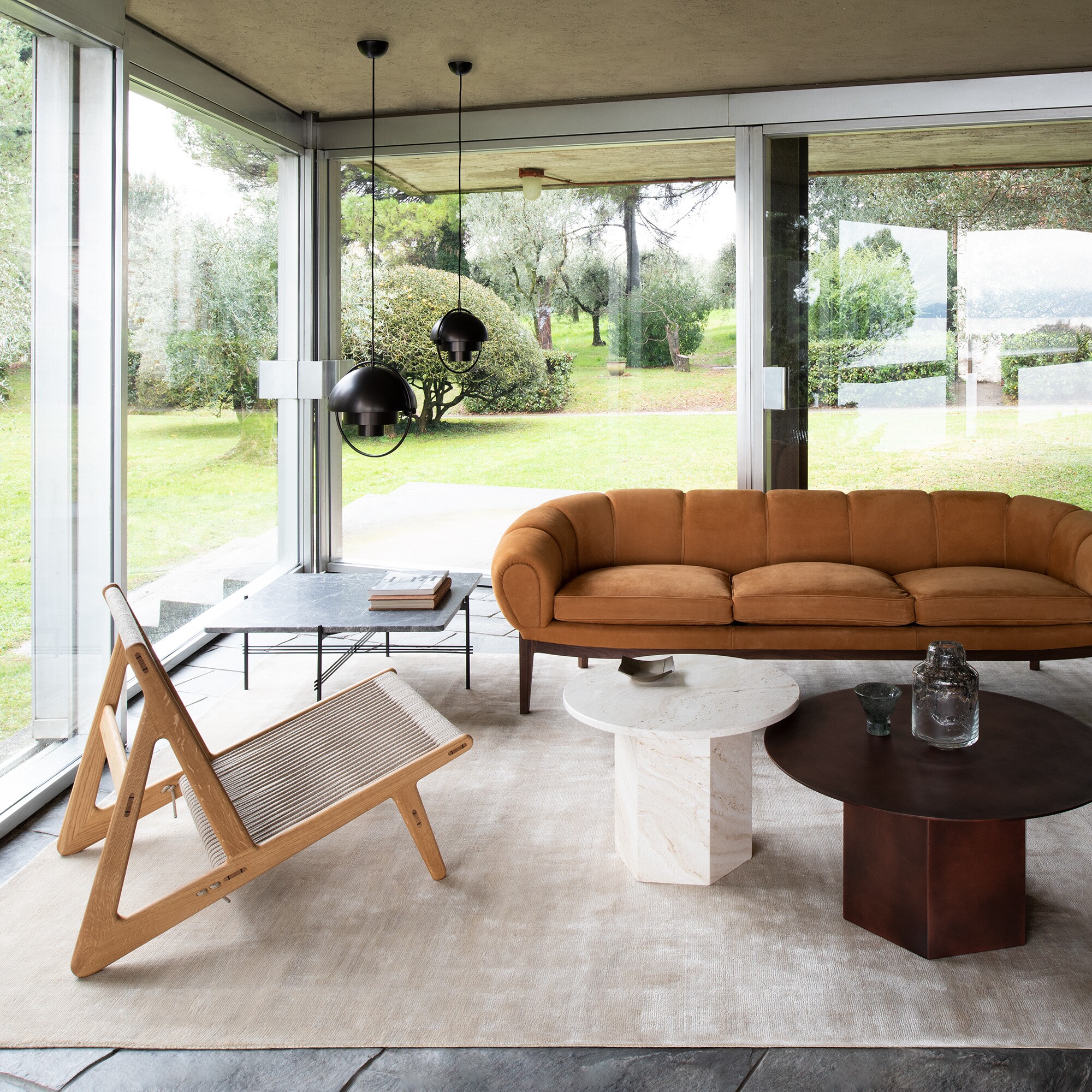 Multi-Lite Suspension Lamp Ø25.5cm Frame Black Brass