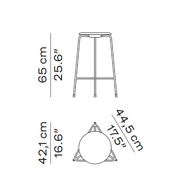 High Dot™ Bar Stool Veneer 3 Legs