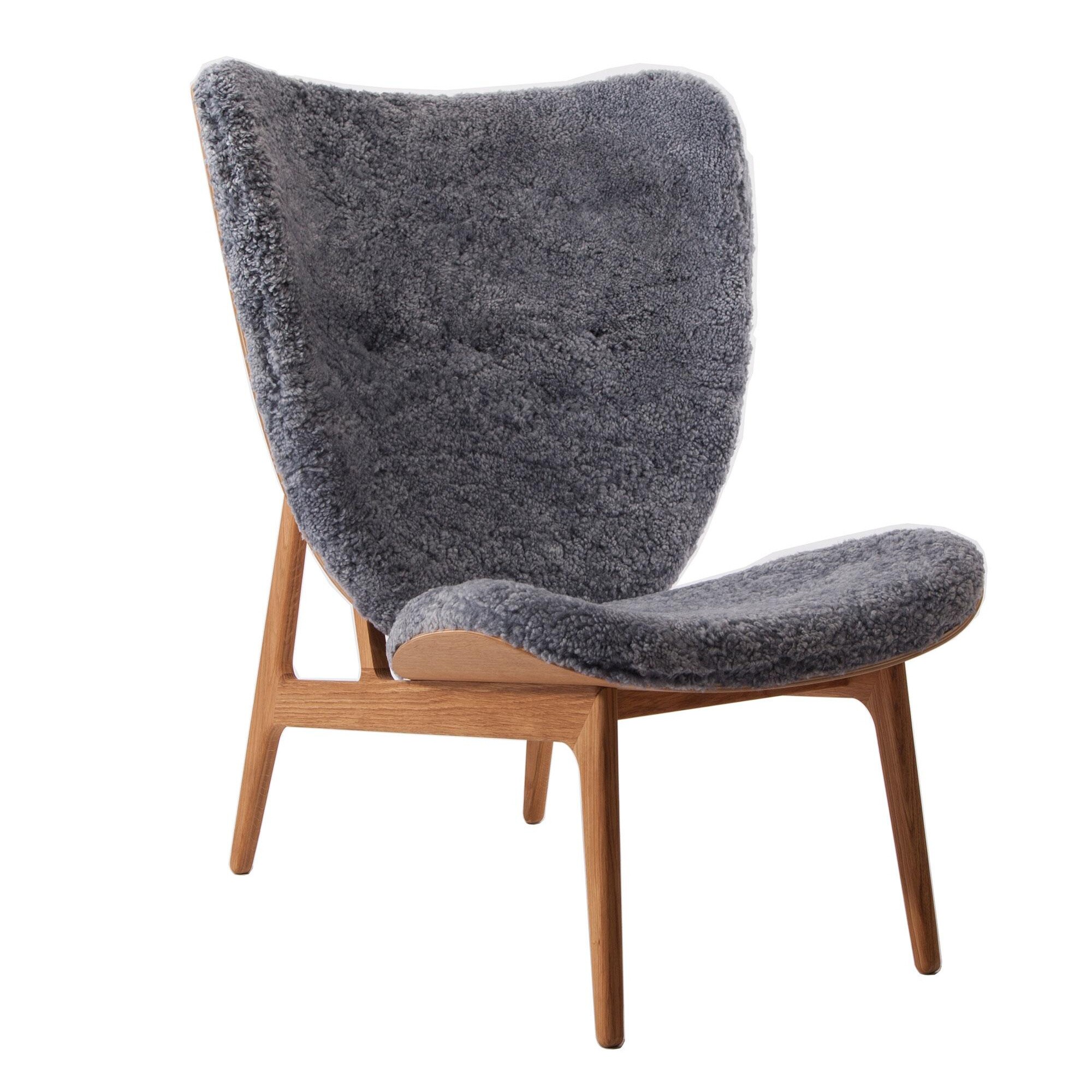 Elephant Lounge Chair Sheepskin Smoked Oak Base