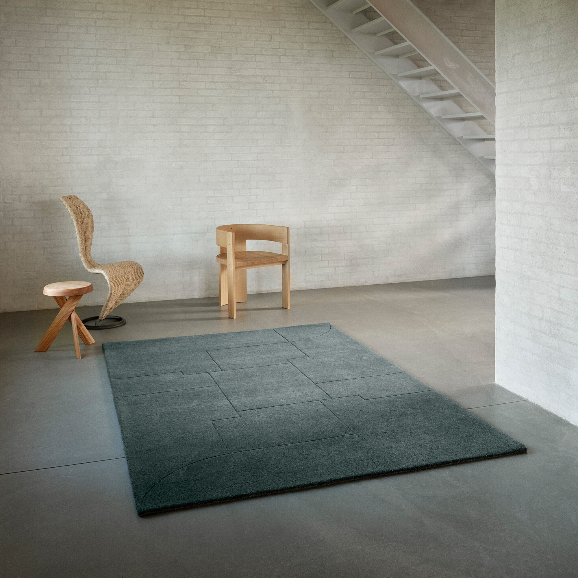 Geometric Maze Wool Rug 200x300cm