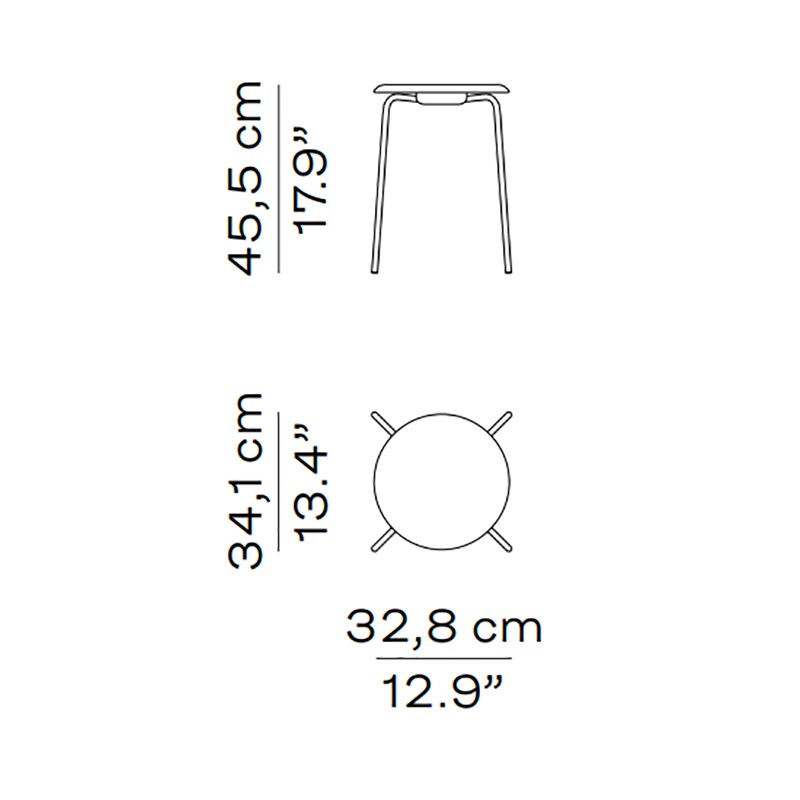 DOT™ Stool Veneer Chromed Steel Base
