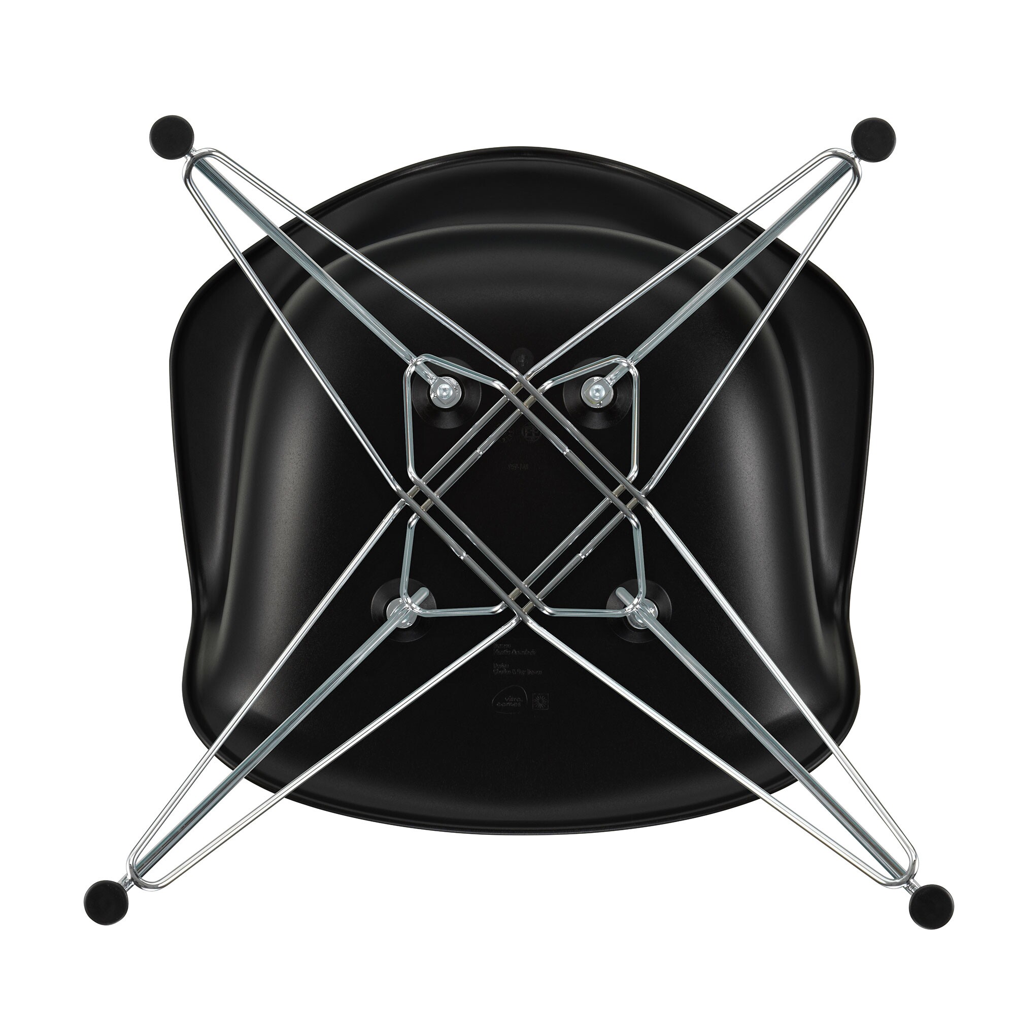 Eames Plastic Armchair DAR RE Chromed Base