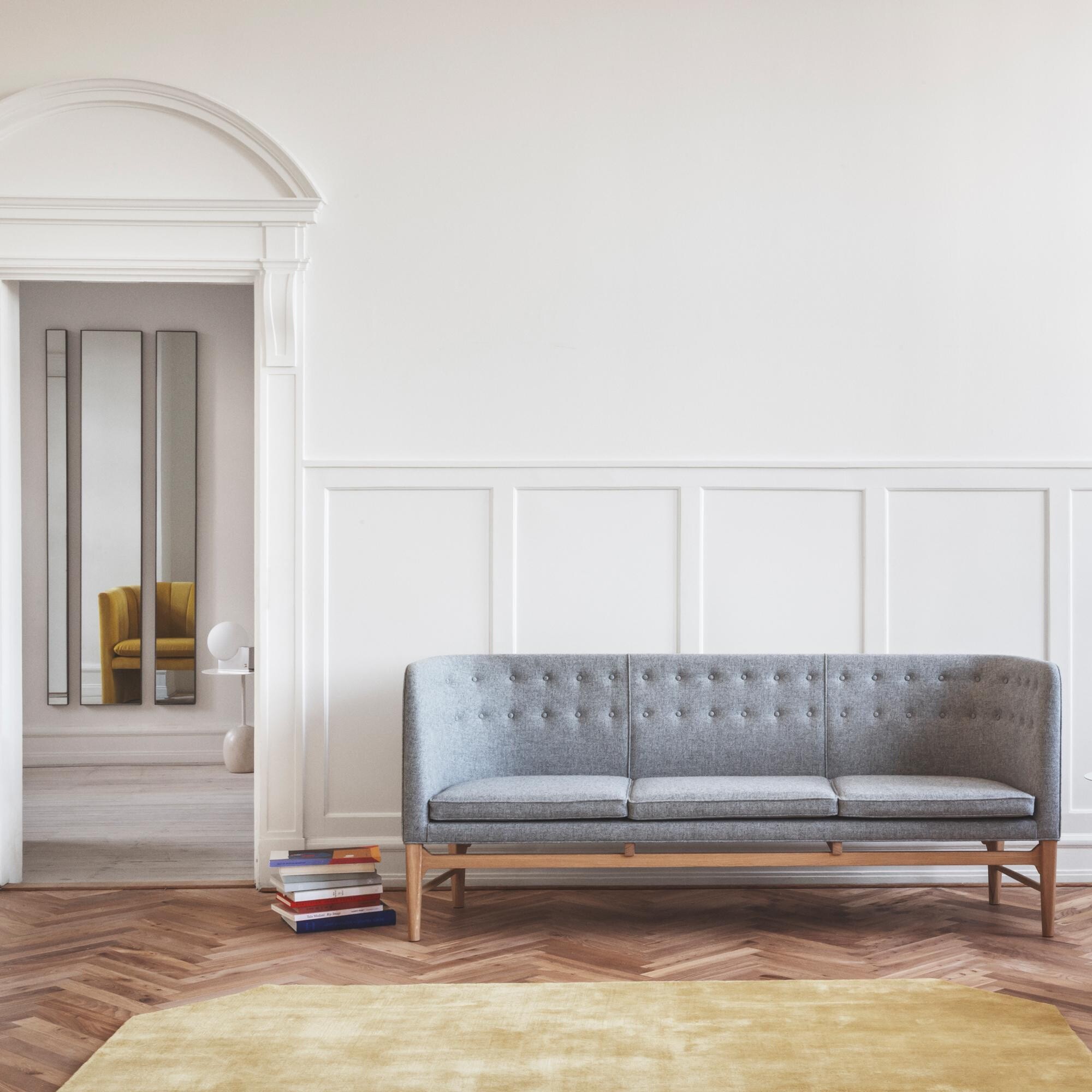 Mayor AJ5 3-Seater Sofa Oak Base