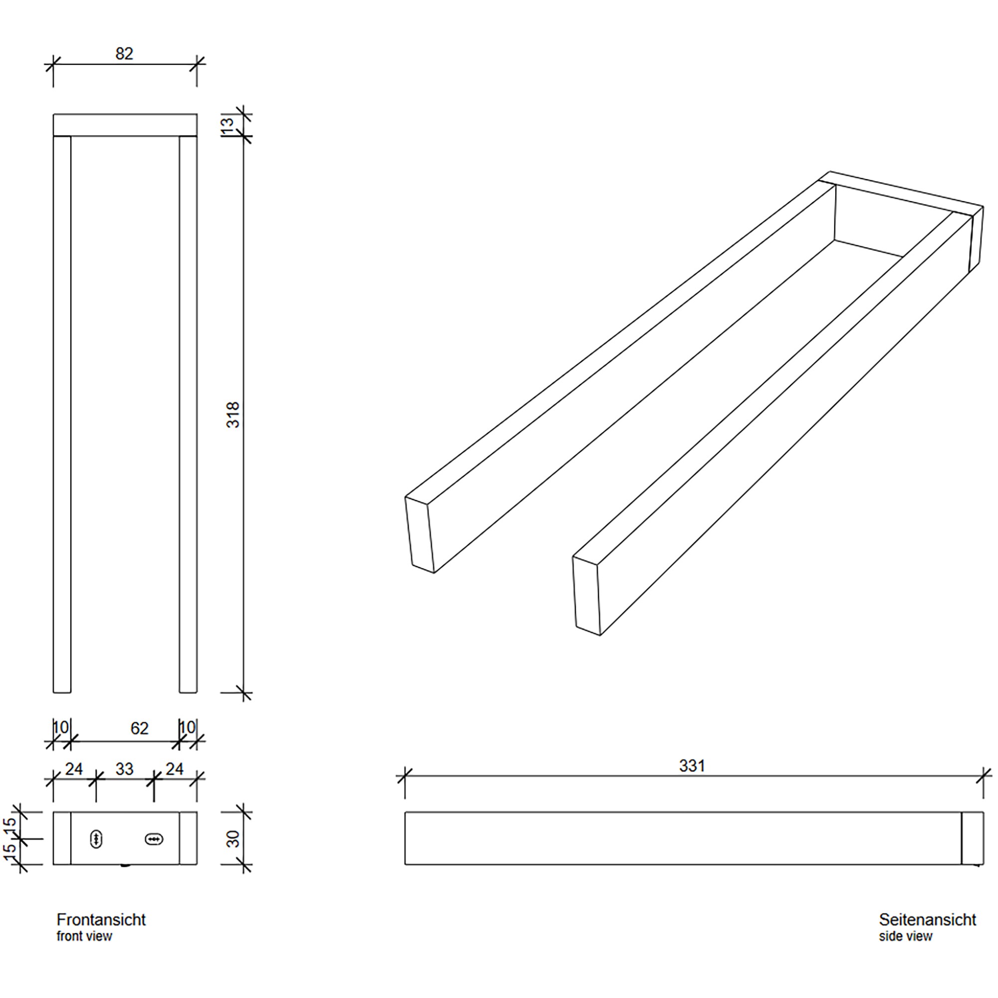Contract 2 Towel Rail Double Arm