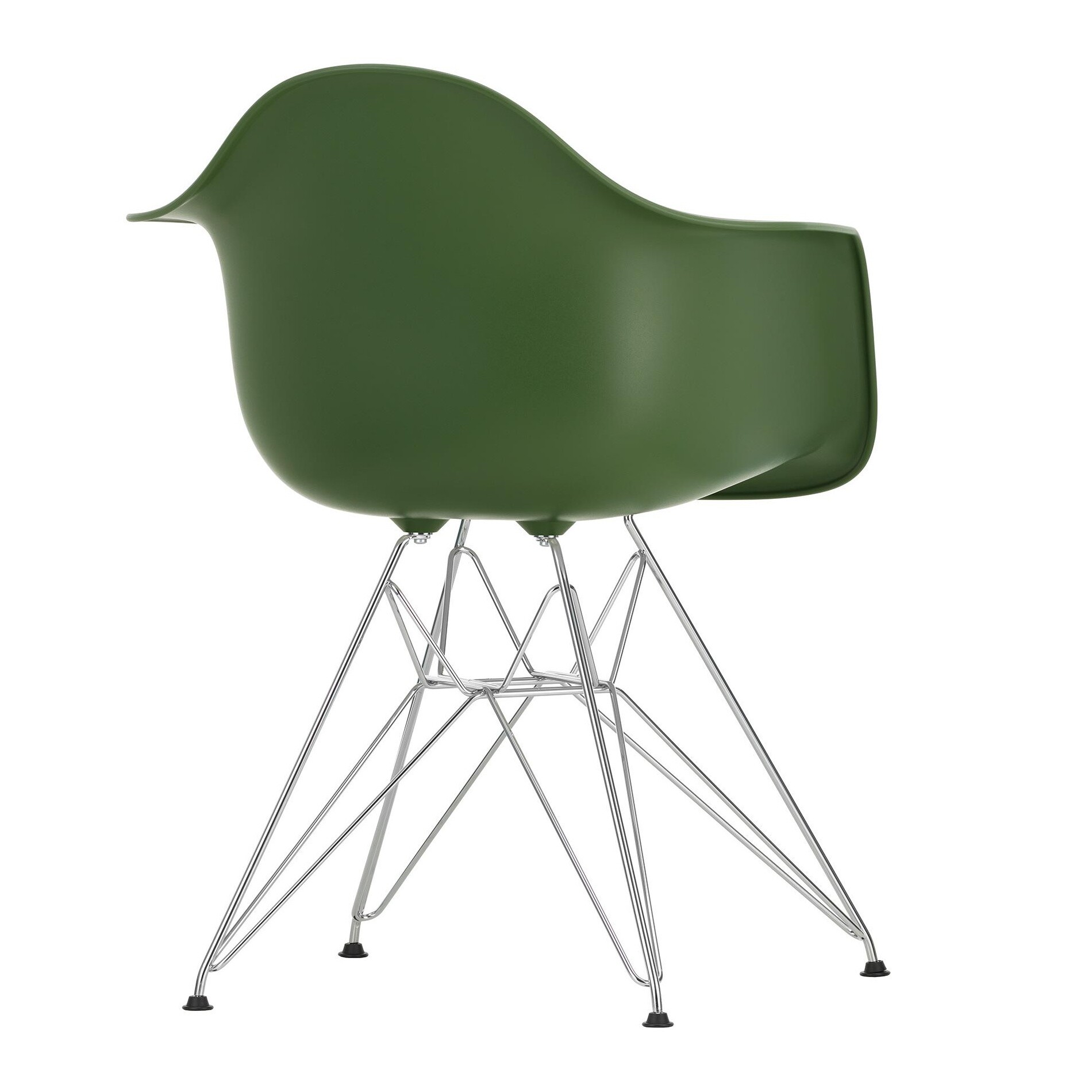 Eames Plastic Armchair DAR RE Chromed Base