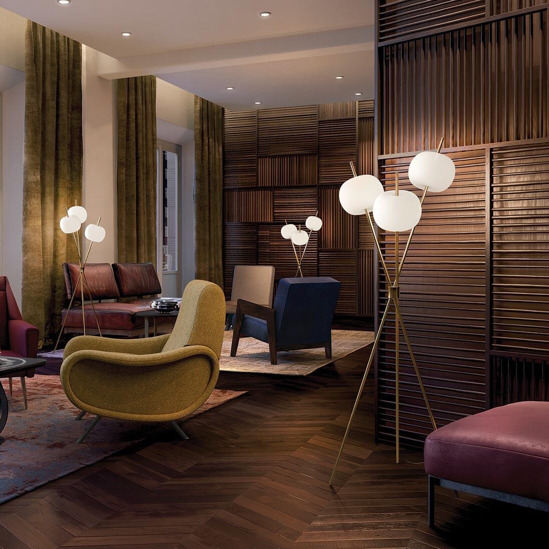 Kushi LED Floor Lamp H 140cm