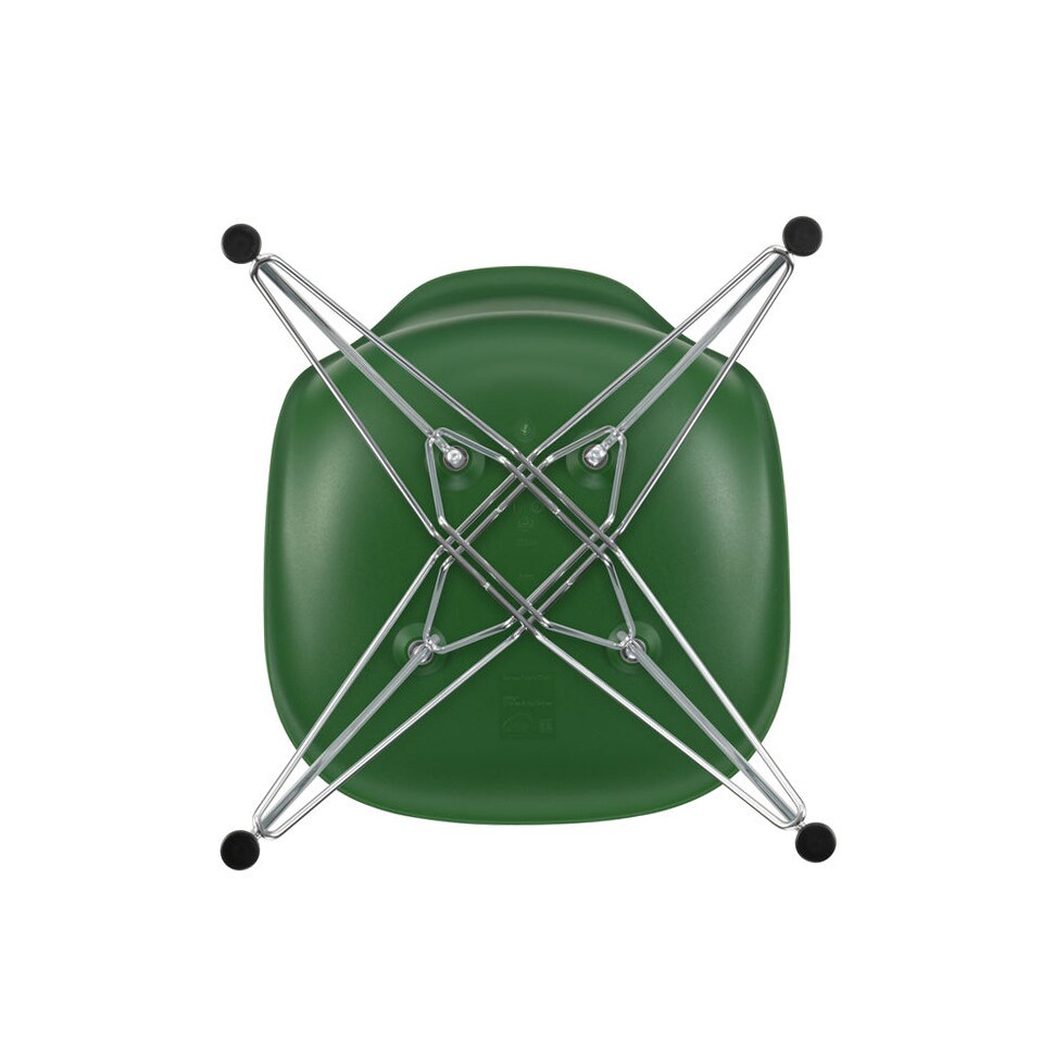 Eames Plastic Side Chair DSR RE Chromed Base