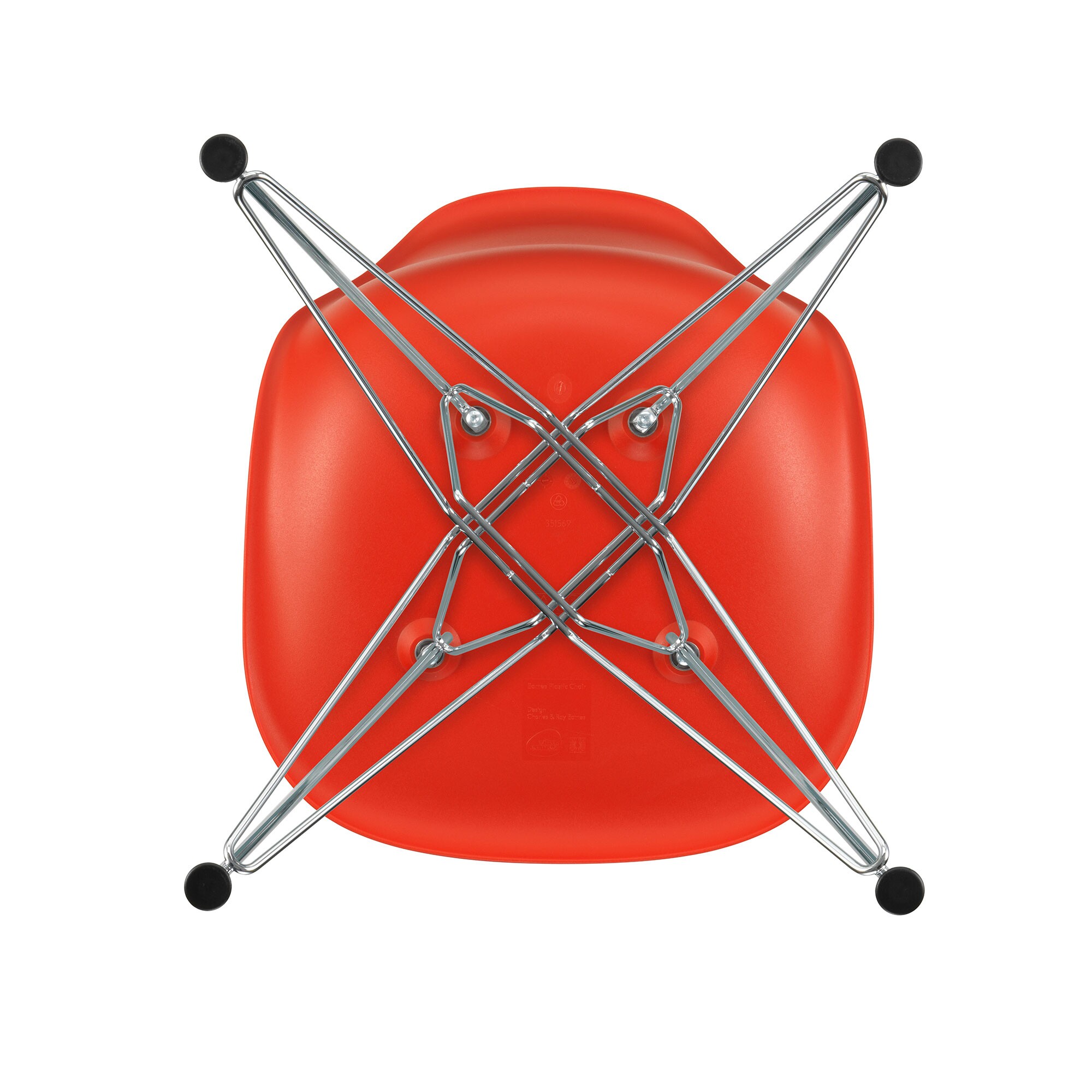 Eames Plastic Side Chair DSR RE Chromed Base