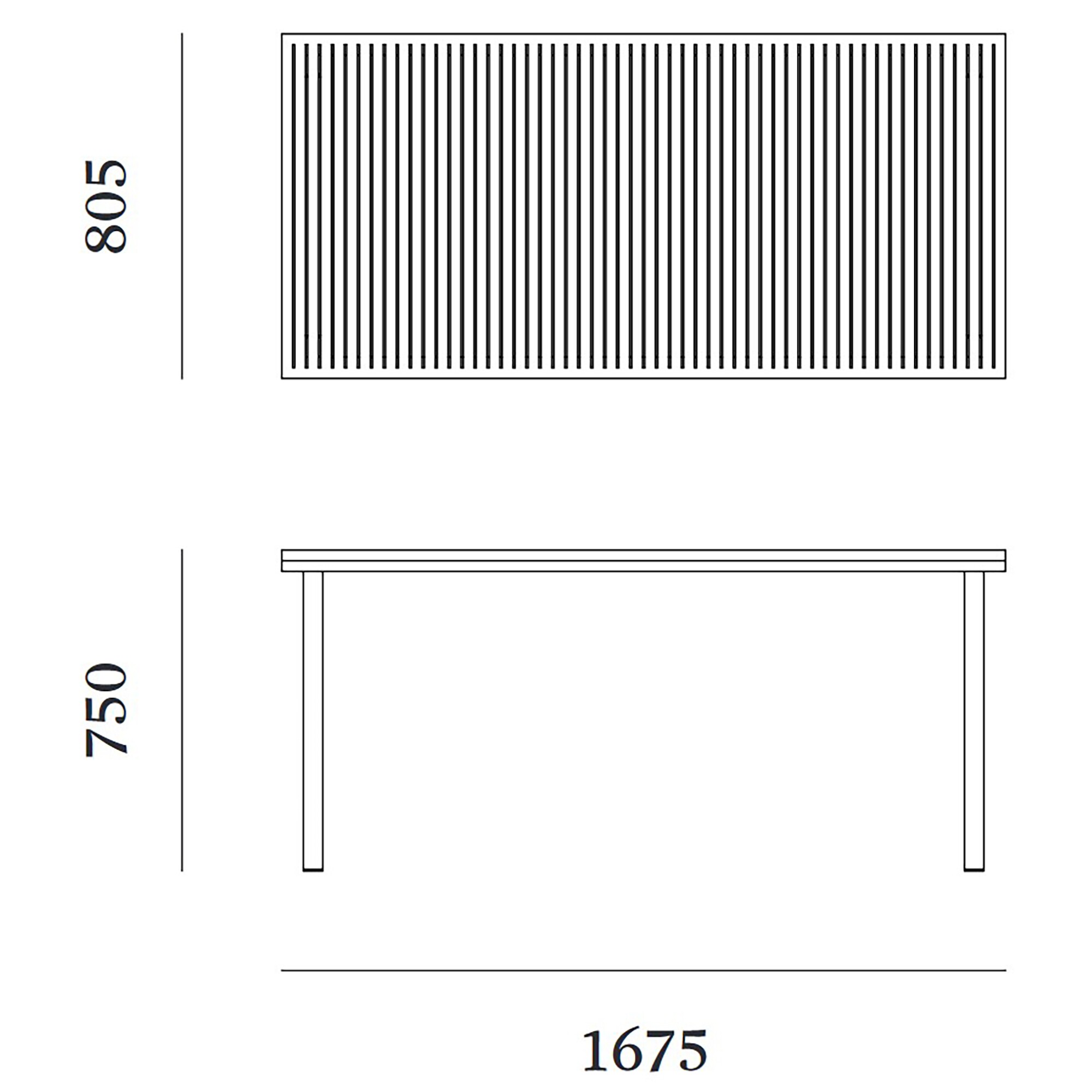 19 Outdoors Dining Table 167.5x80.5cm