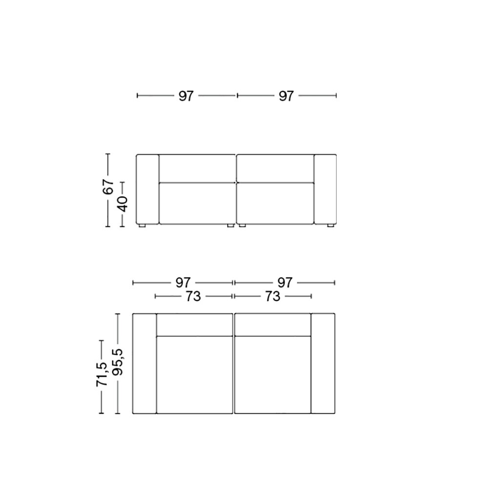 Mags 2 Seater Sofa 194x95.5x67cm