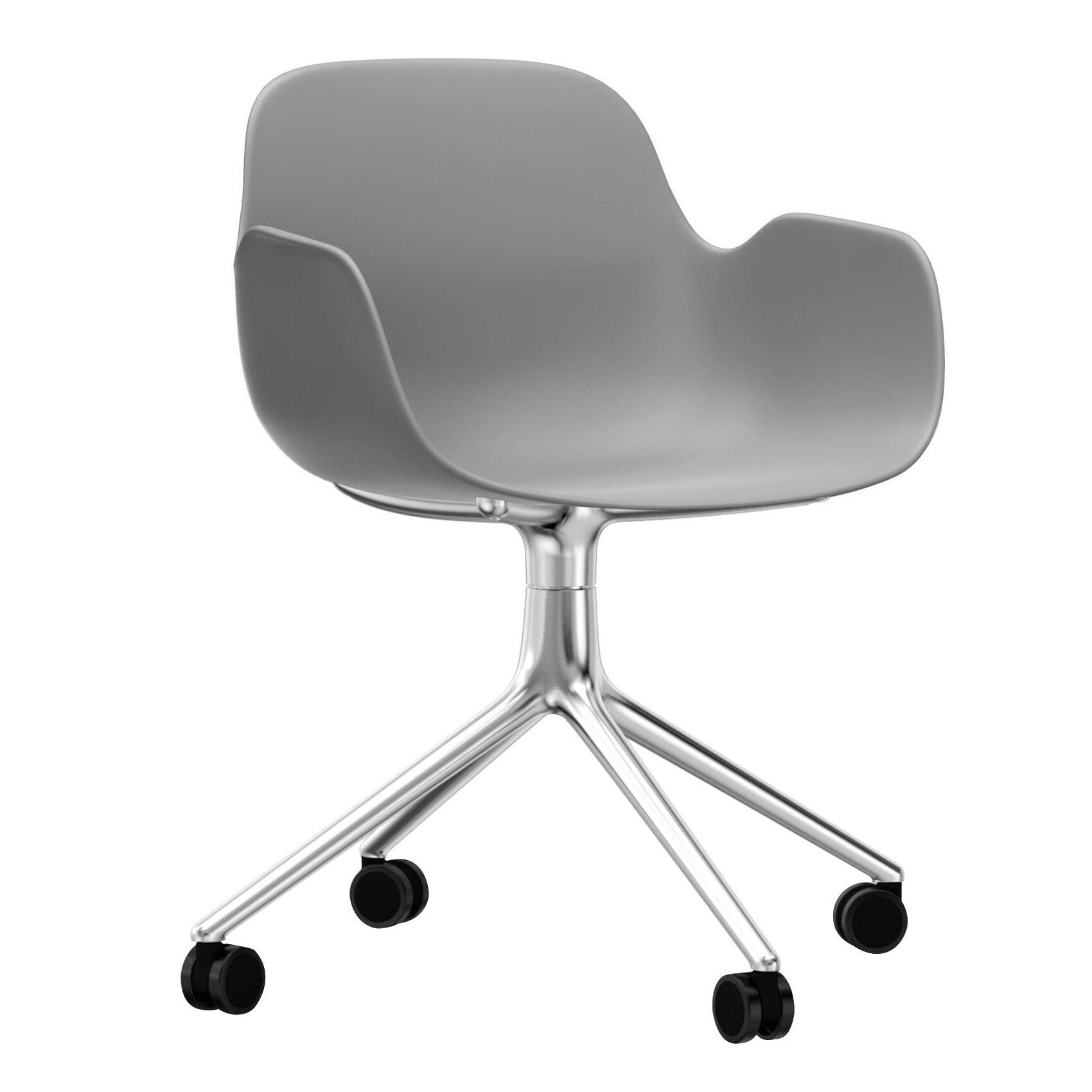 Form Swivelarmchair with Wheels 4W Aluminium Base