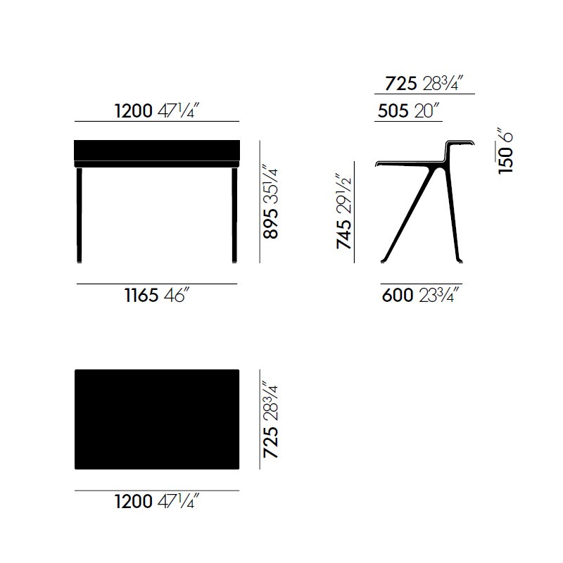 Courier Desk Chalk Base