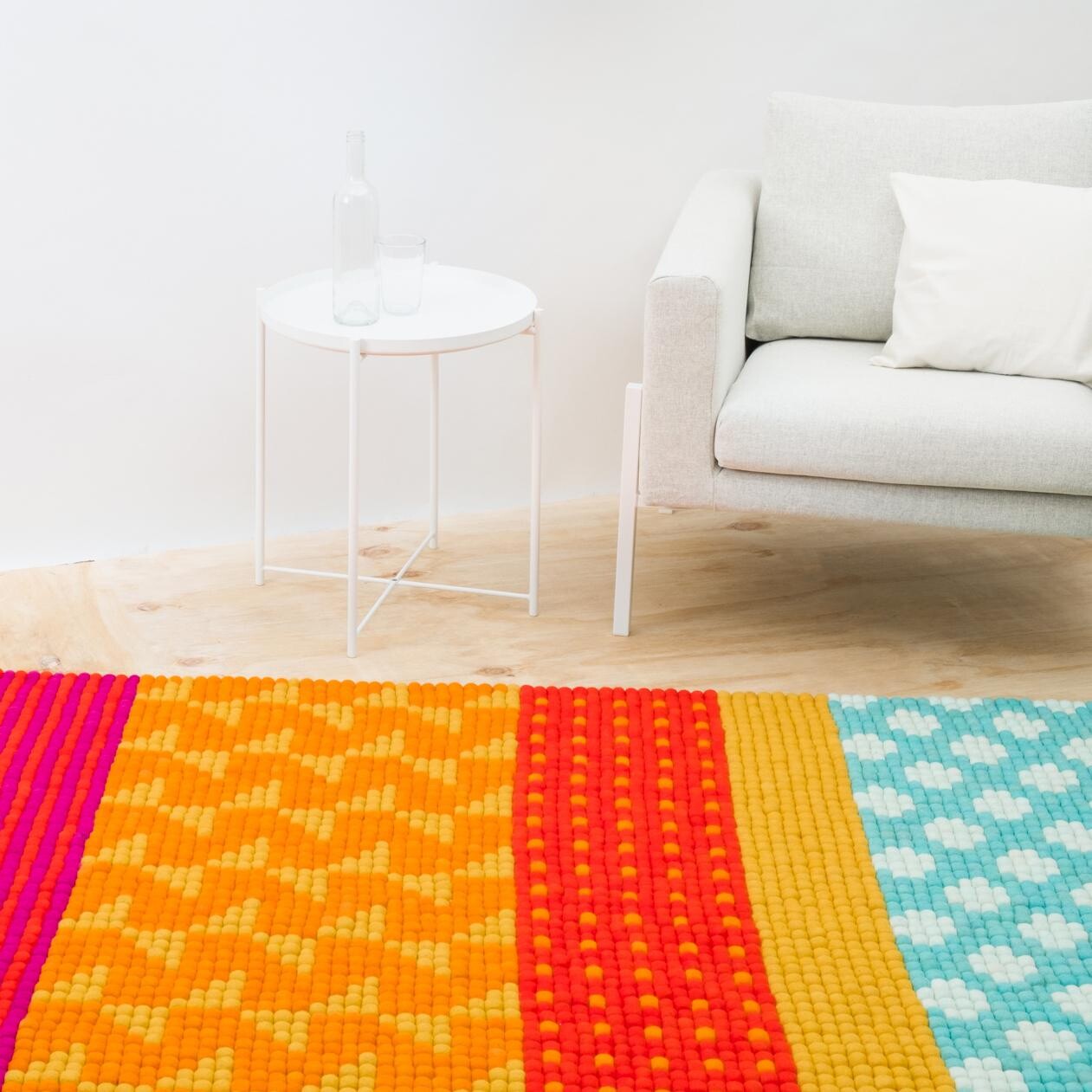 Kerala Felt Ball Rug rectangular