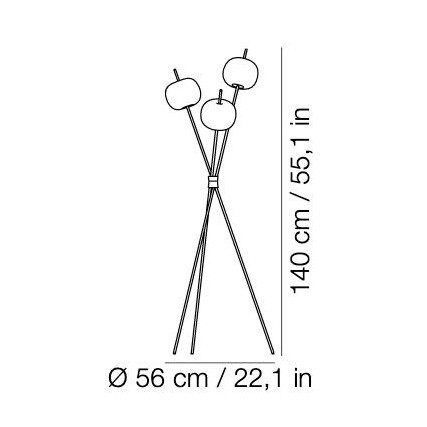 Kushi LED Floor Lamp H 140cm