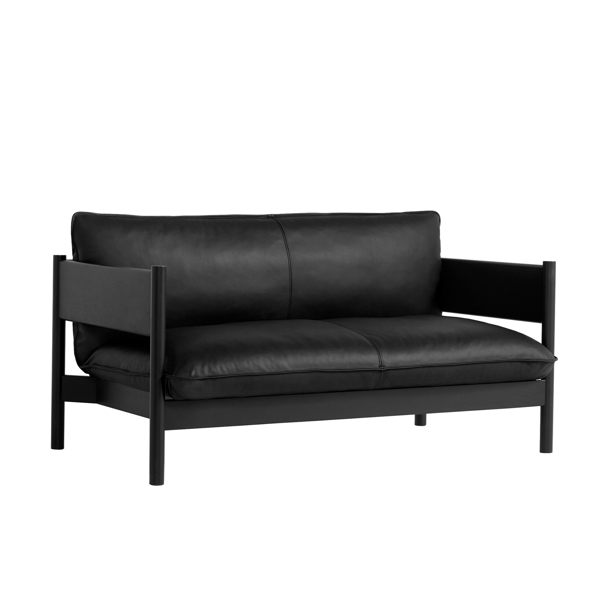 Arbour Club Sofa Leather Beech Base