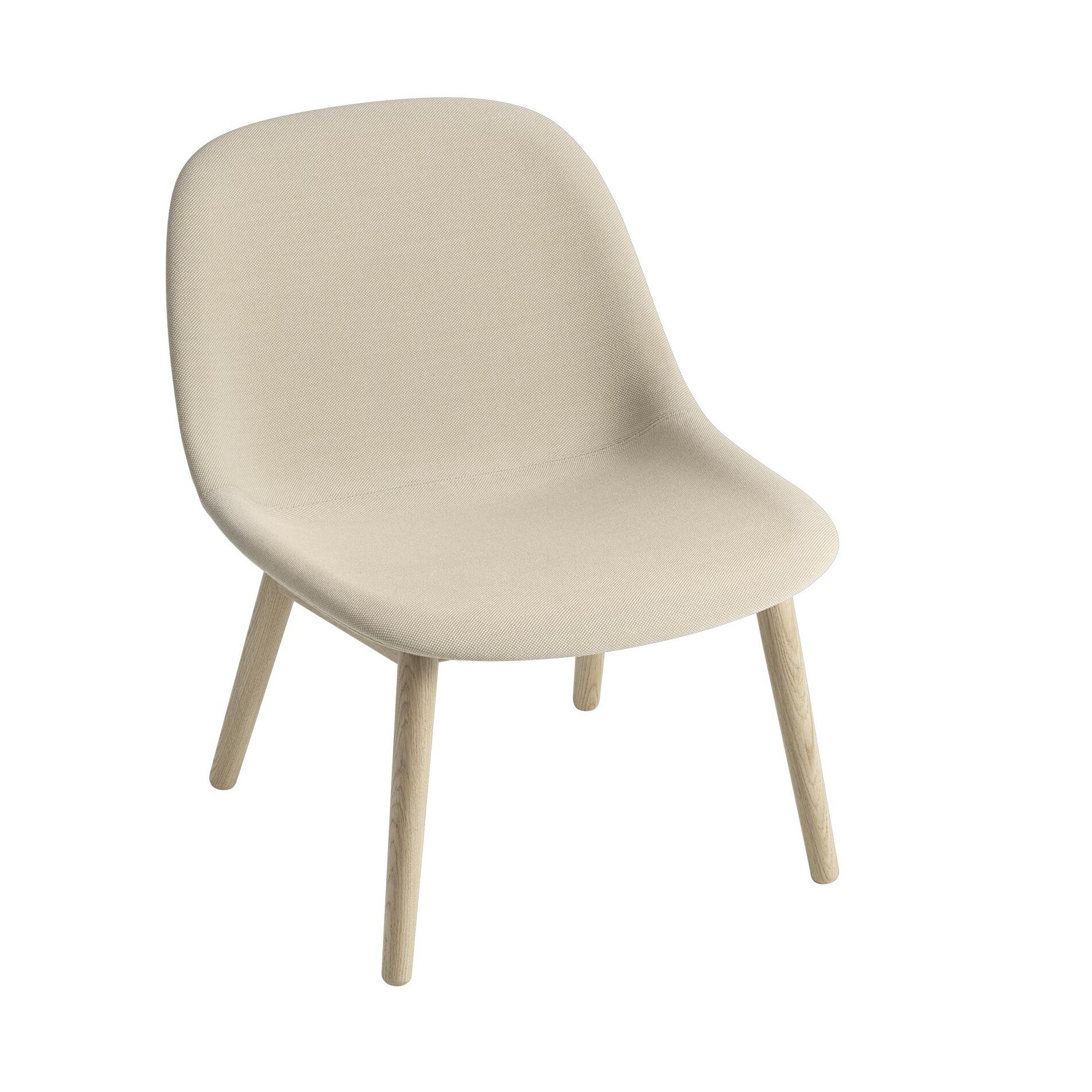 Fiber Lounge Chair Upholstered Wood Base