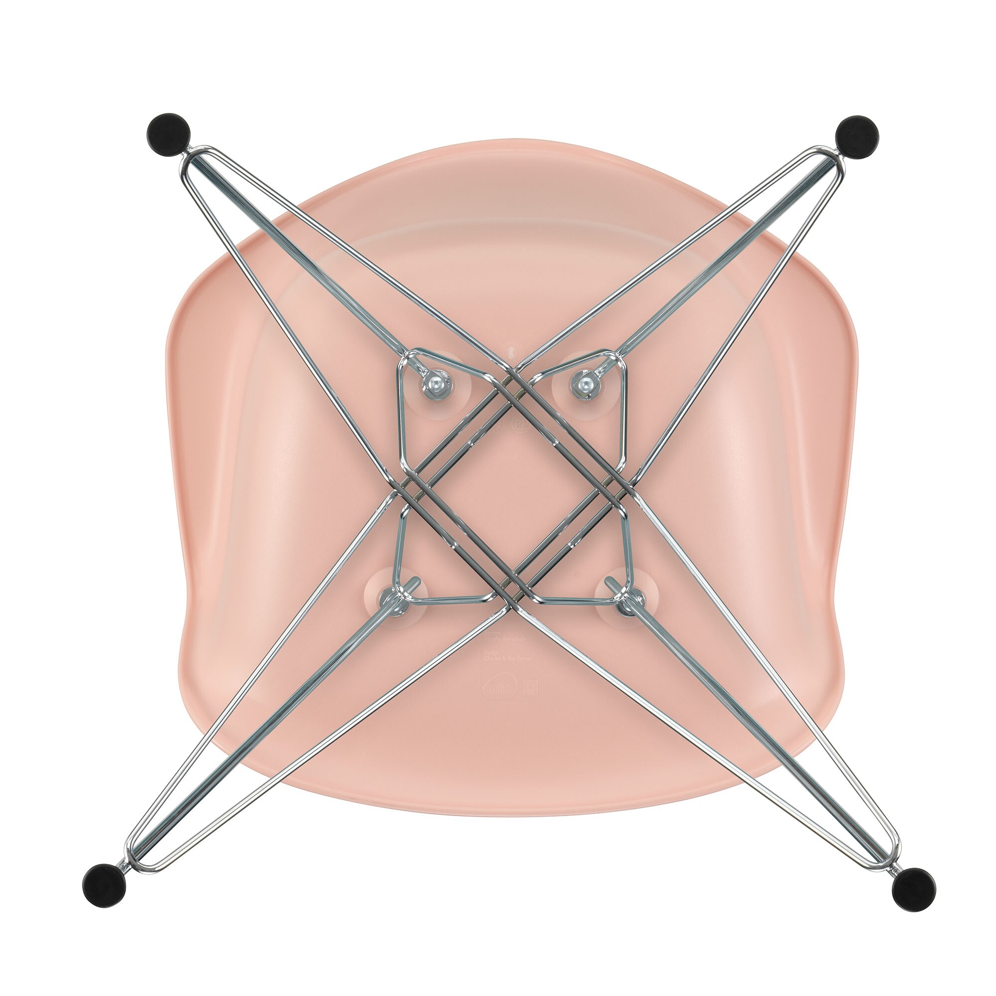 Eames Plastic Armchair DAR RE Chromed Base