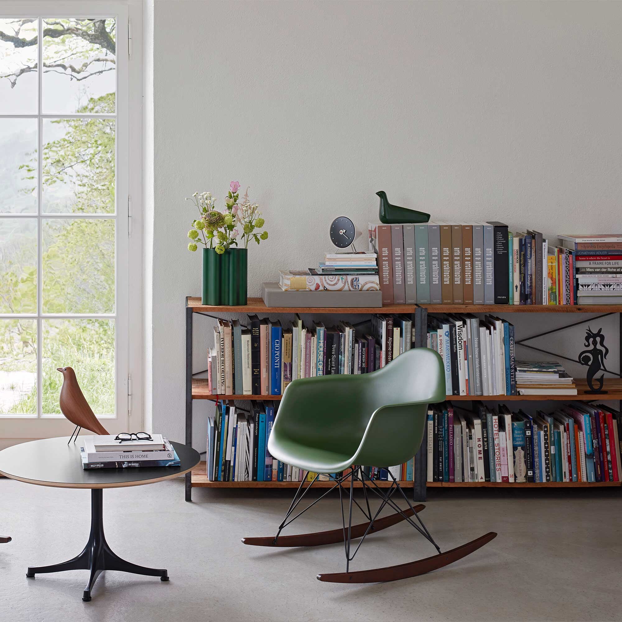 Eames Plastic Armchair RAR RE Rocking Chair Black